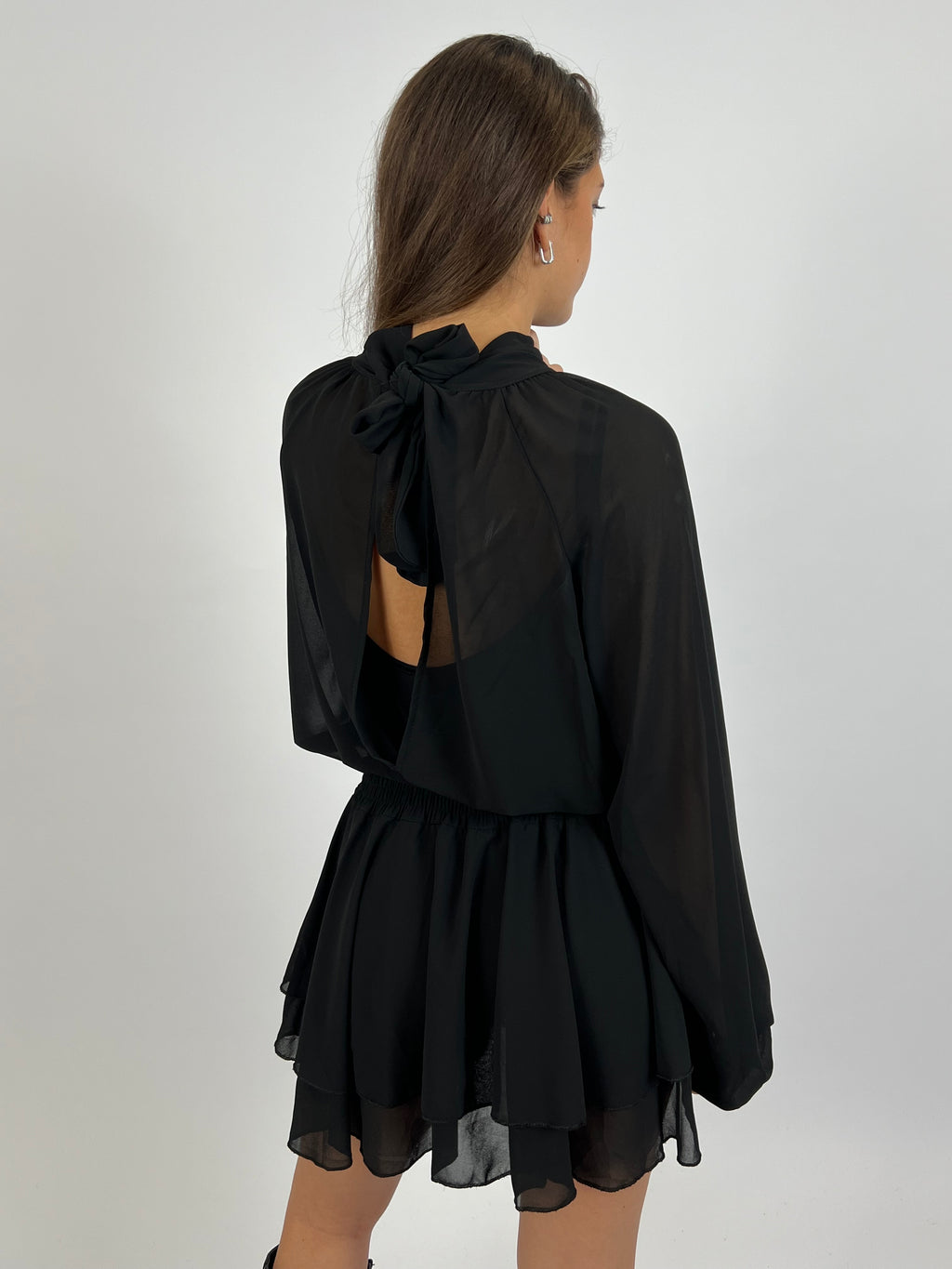 FLOWY OPEN BACK DRESS BLACK