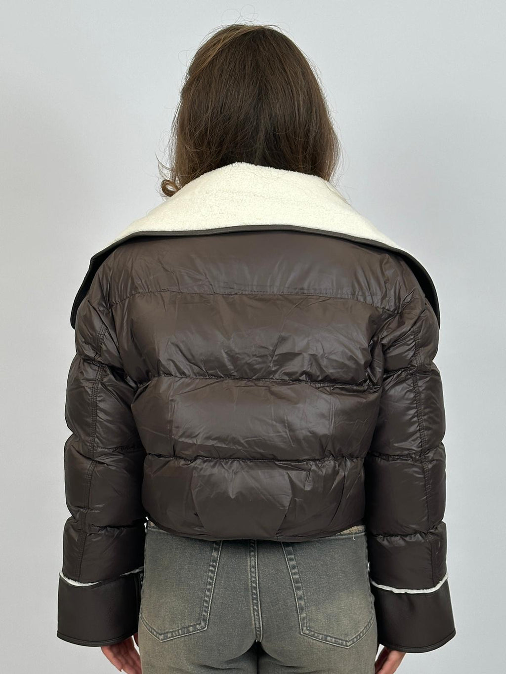 TEDDY LINED PUFFER CHOCO