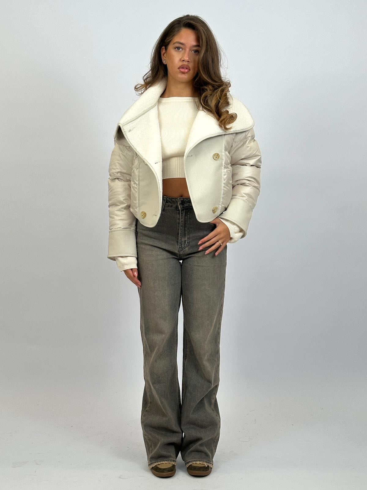 TEDDY LINED PUFFER BEIGE