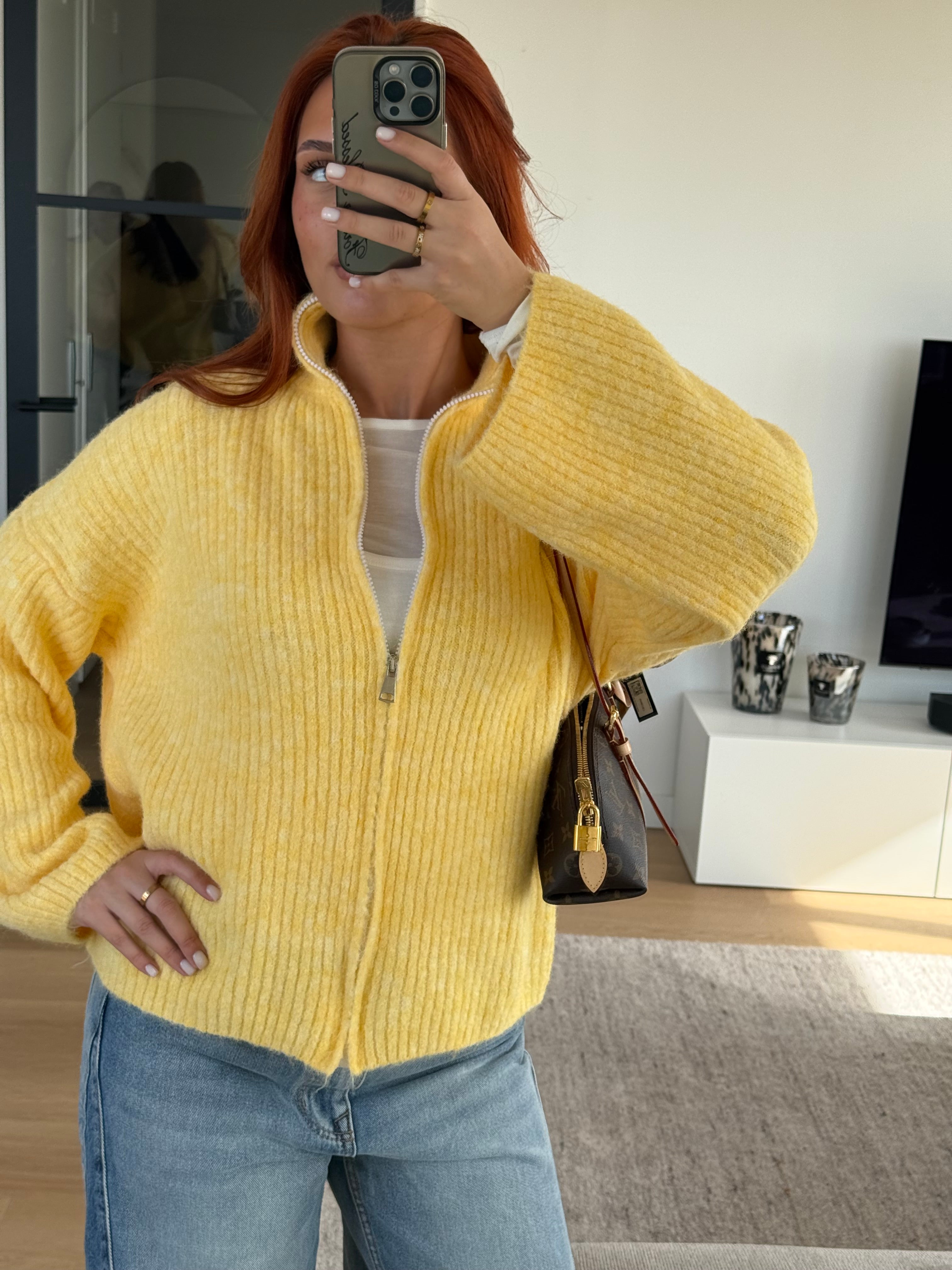 ZIP CARDI YELLOW