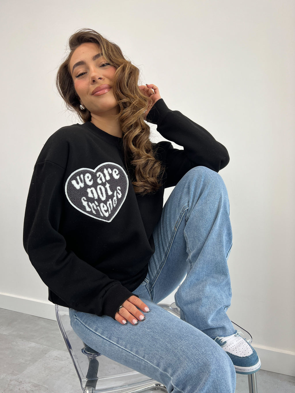 NOT FRIENDS SWEATER BLACK/GREY
