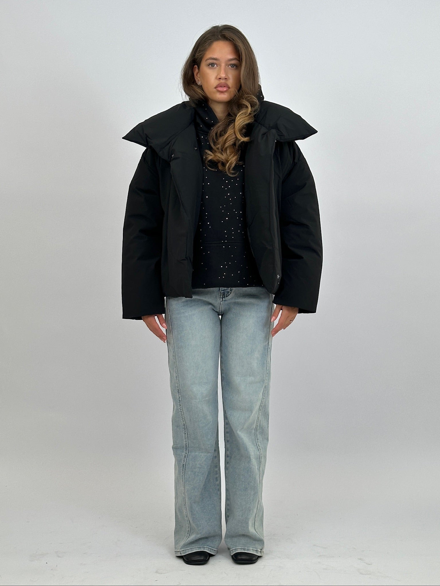 PREMIUM BIG COLLAR PUFFER BLACK