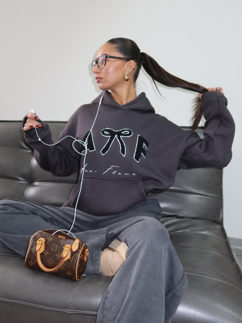 TEDDY HOODIE DARK GREY