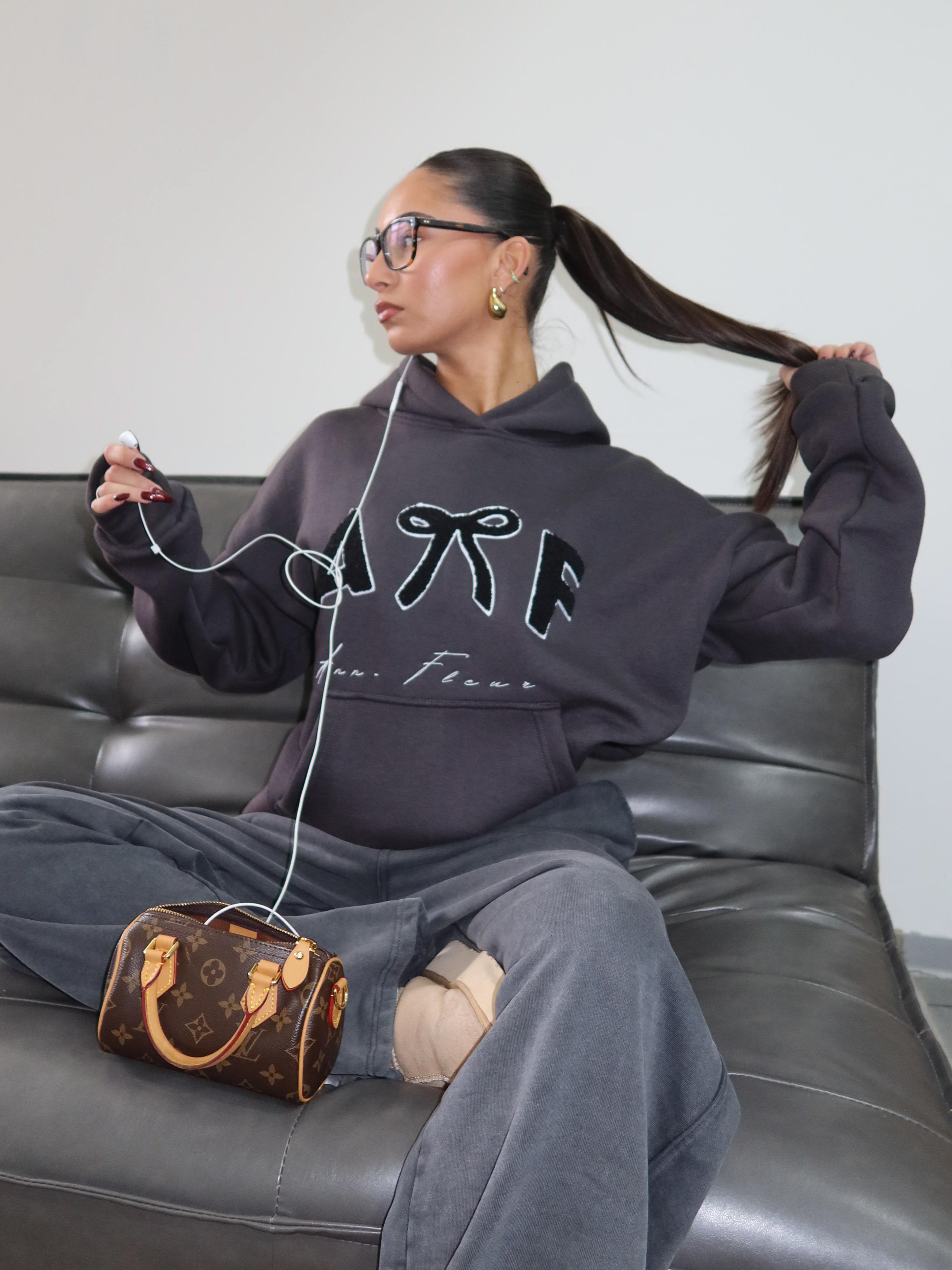 TEDDY HOODIE DARK GREY