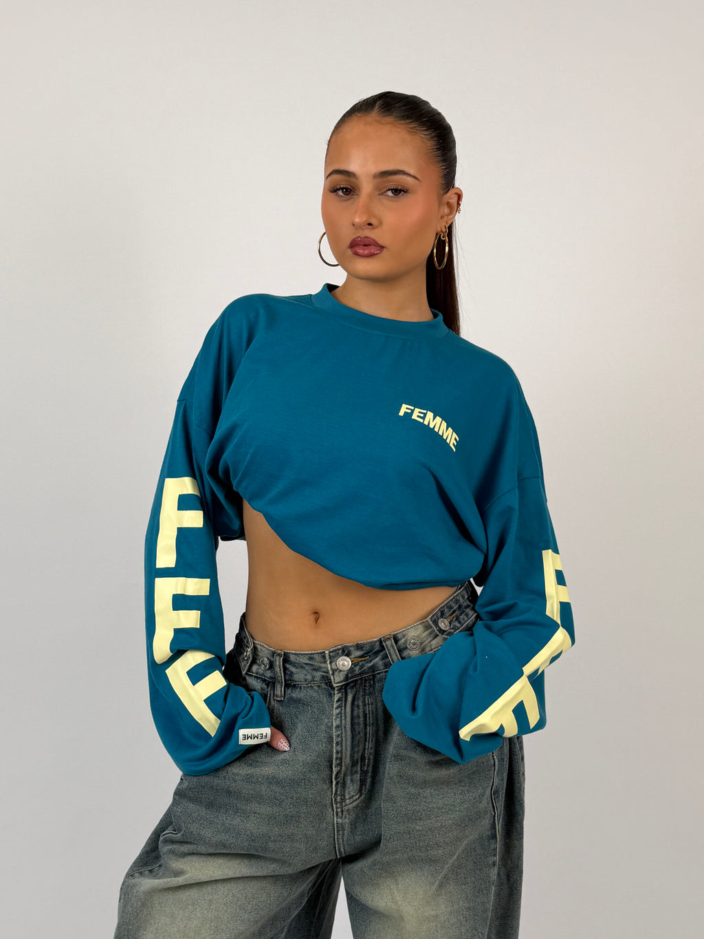 FFF LONGSLEEVE TEAL/BUTTERYELLOW