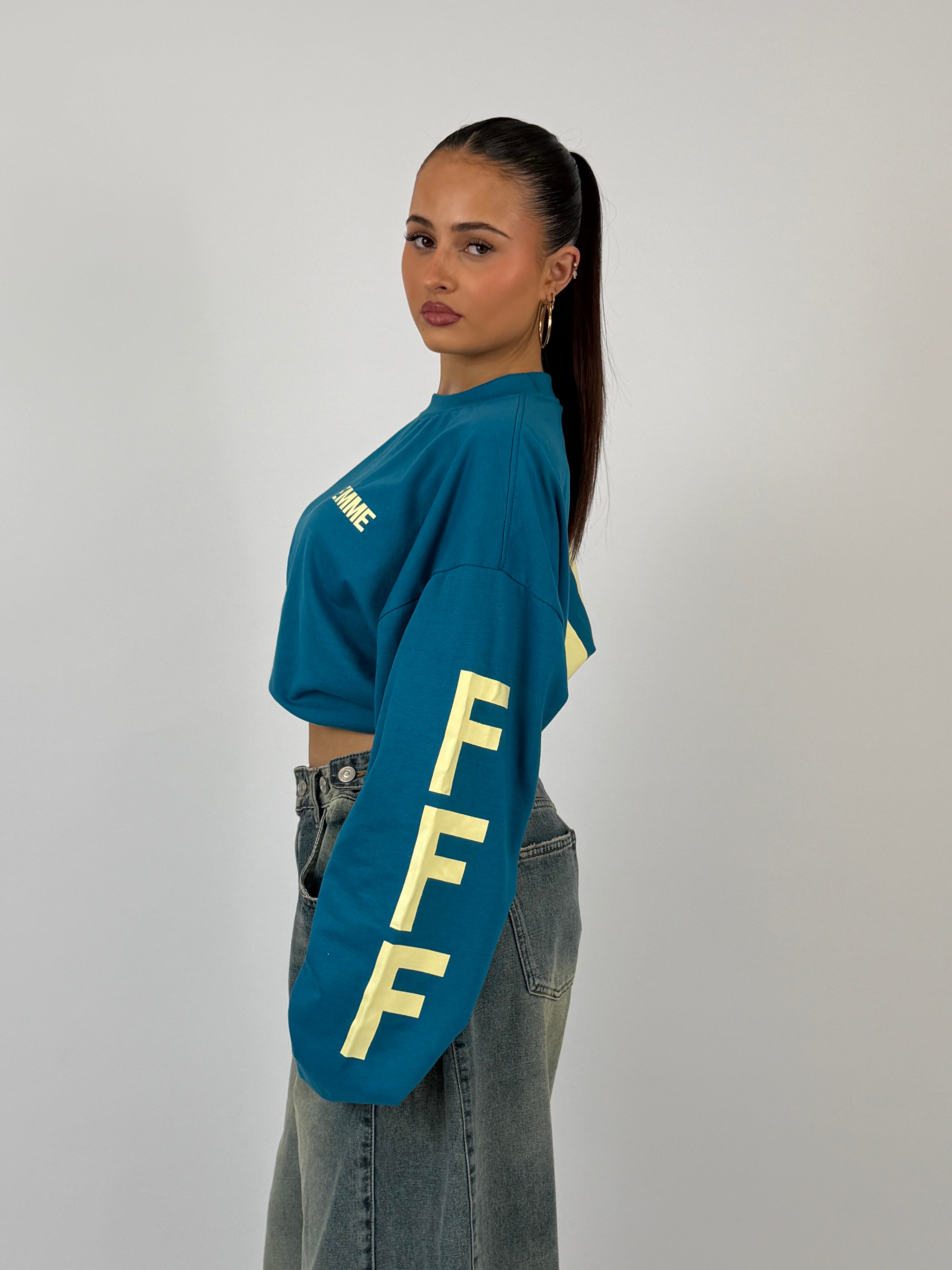 FFF LONGSLEEVE TEAL/BUTTERYELLOW