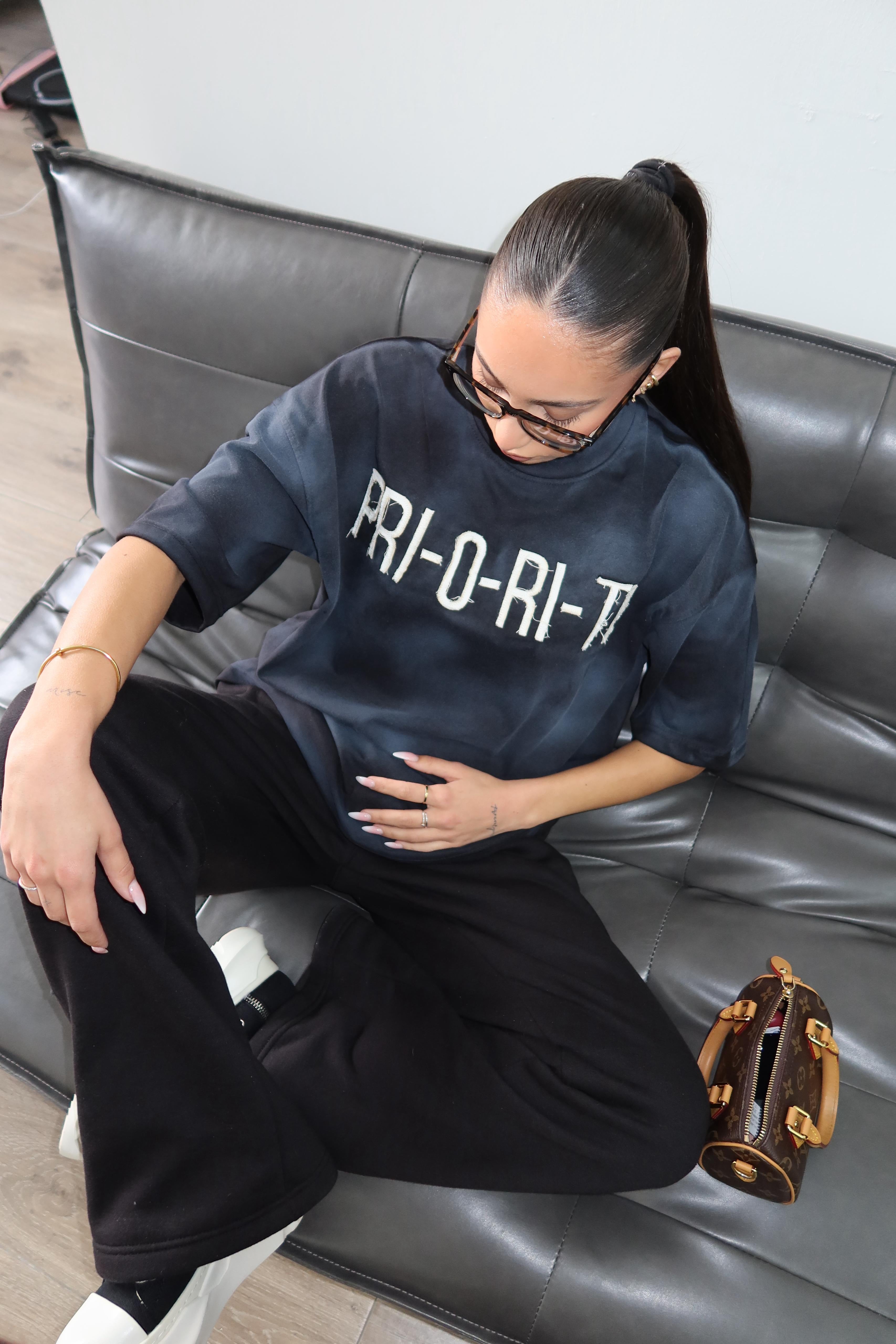 WASHED PRIOR TEE CHARCOAL