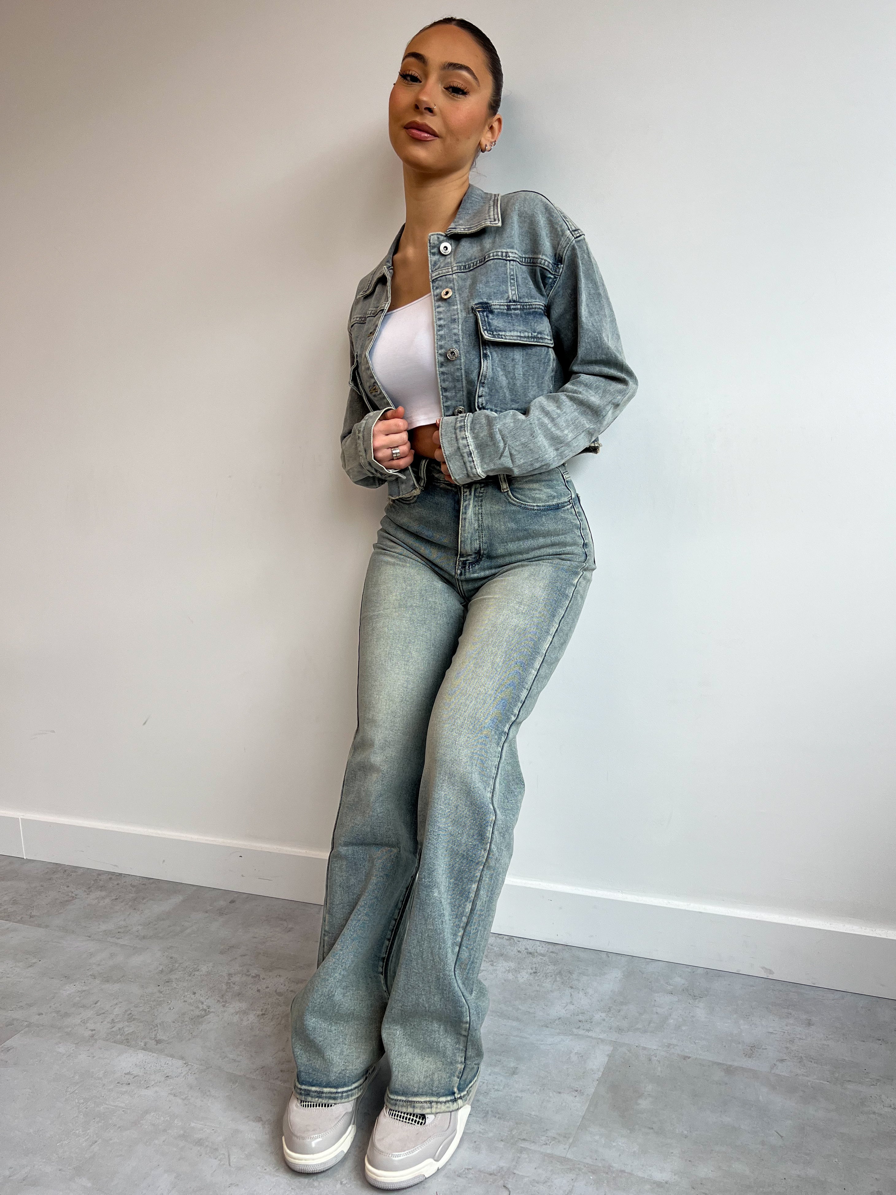 Dehnbare Jeans in Vintage-Waschung