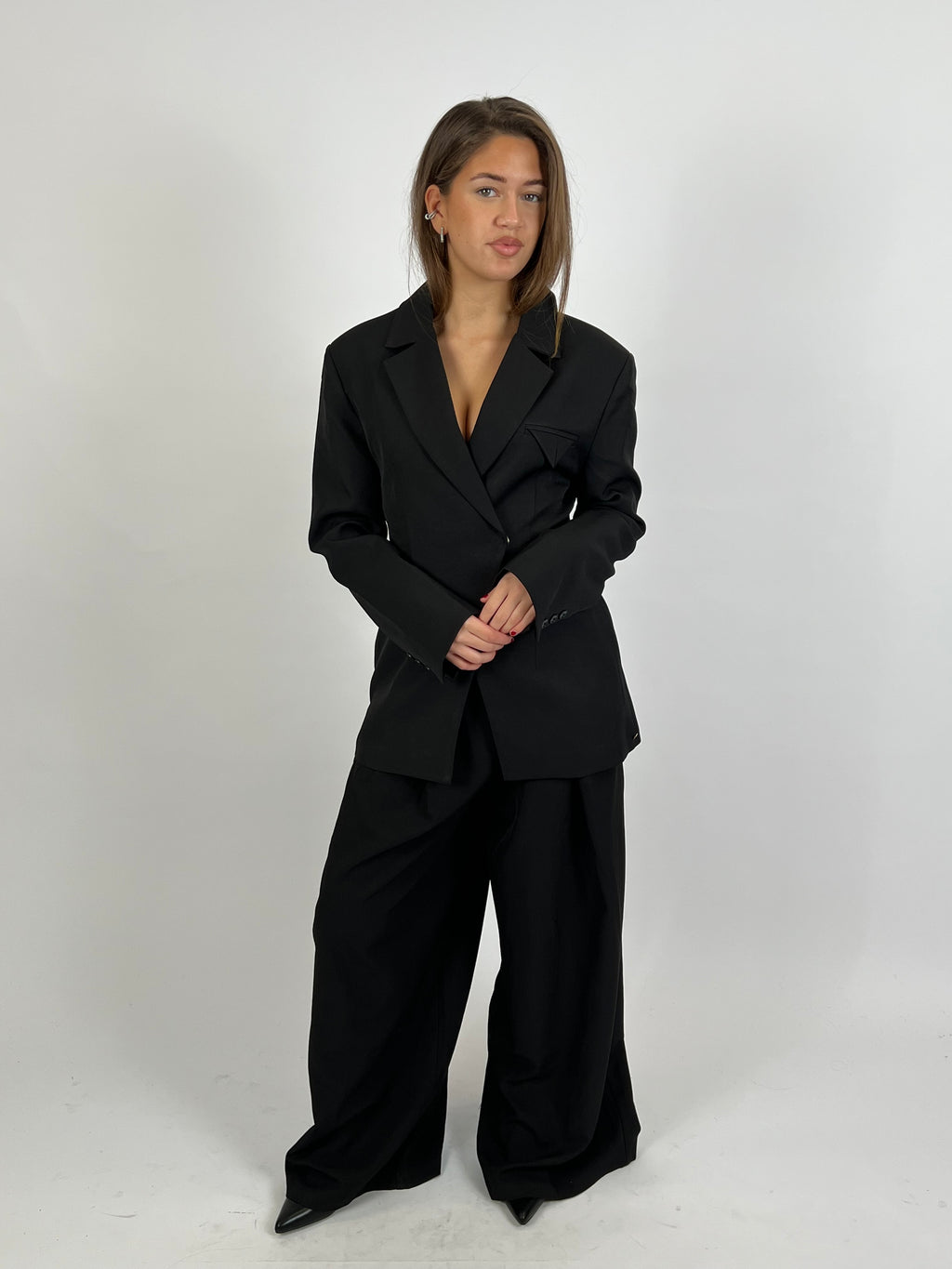 PREMIUM OVERLAP BLAZER BLACK