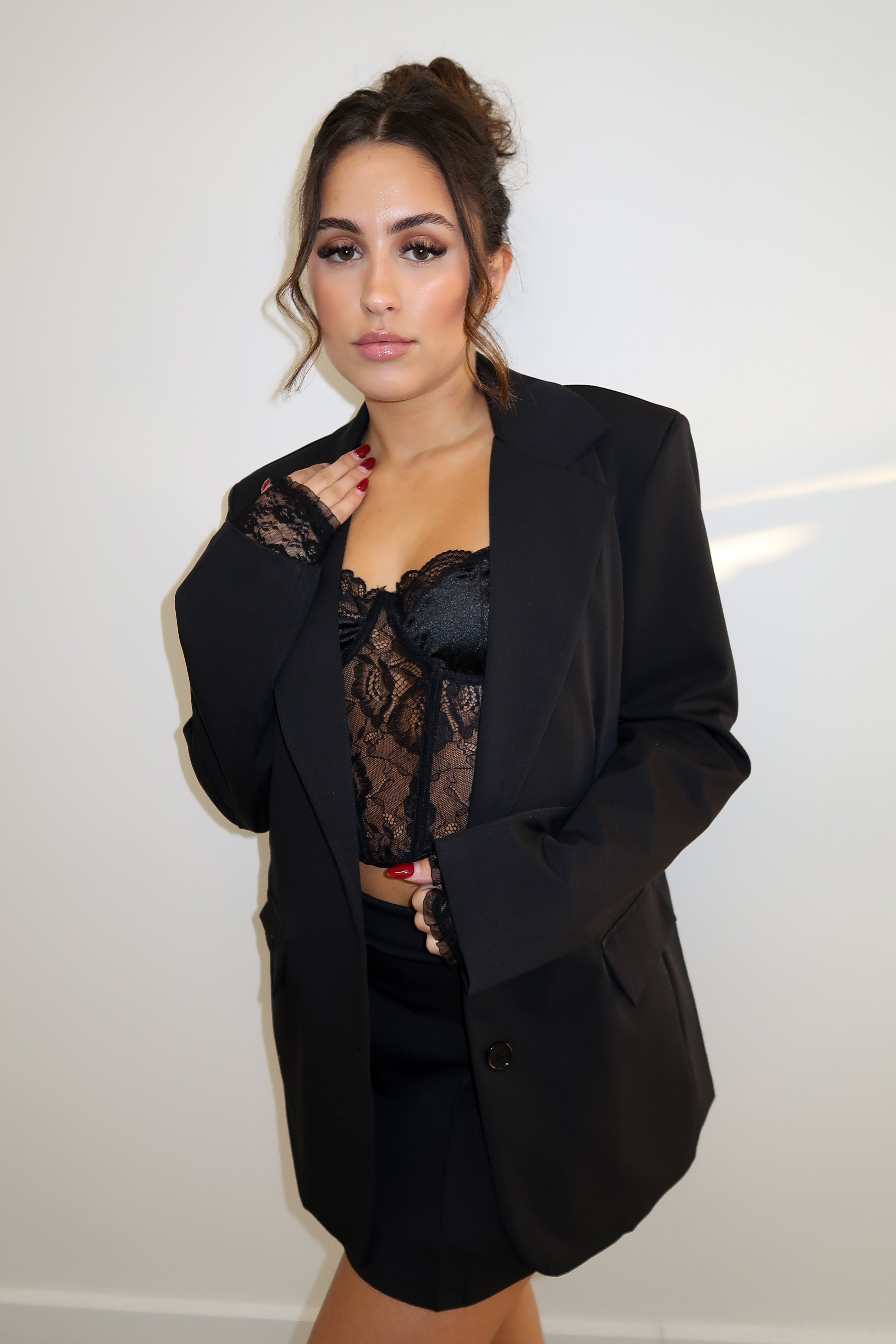 LACE GLOVES OPEN BLACK