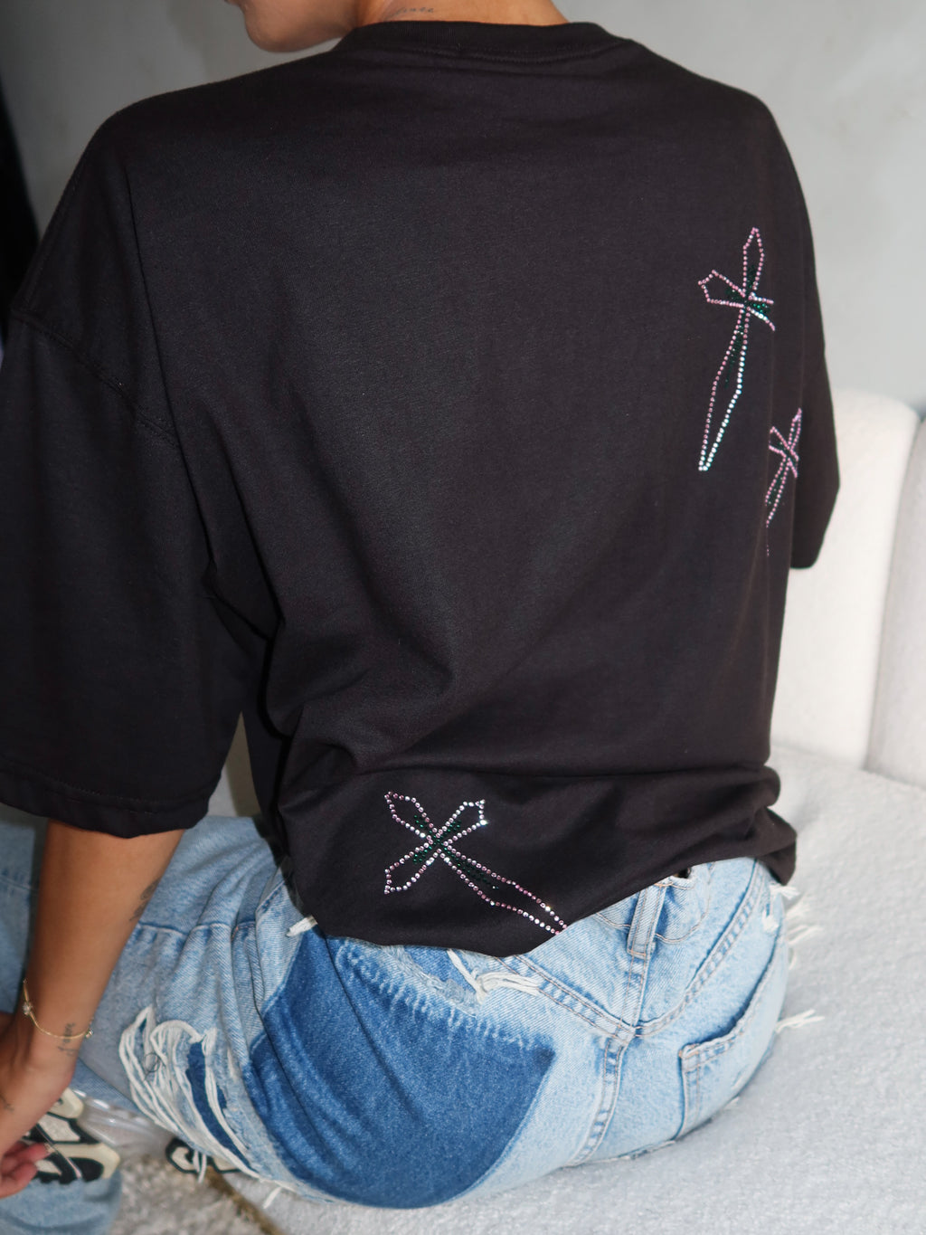 „Don't Kill My Vibe“-Strass-T-Shirt