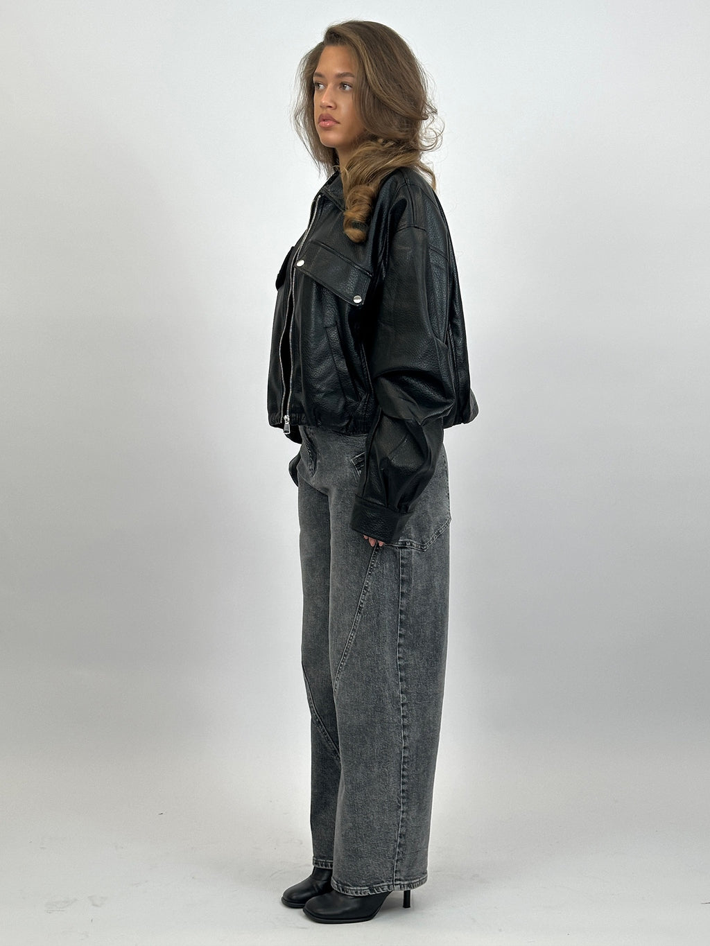 PUFFY LEATHER BOMBER PRE ORDER