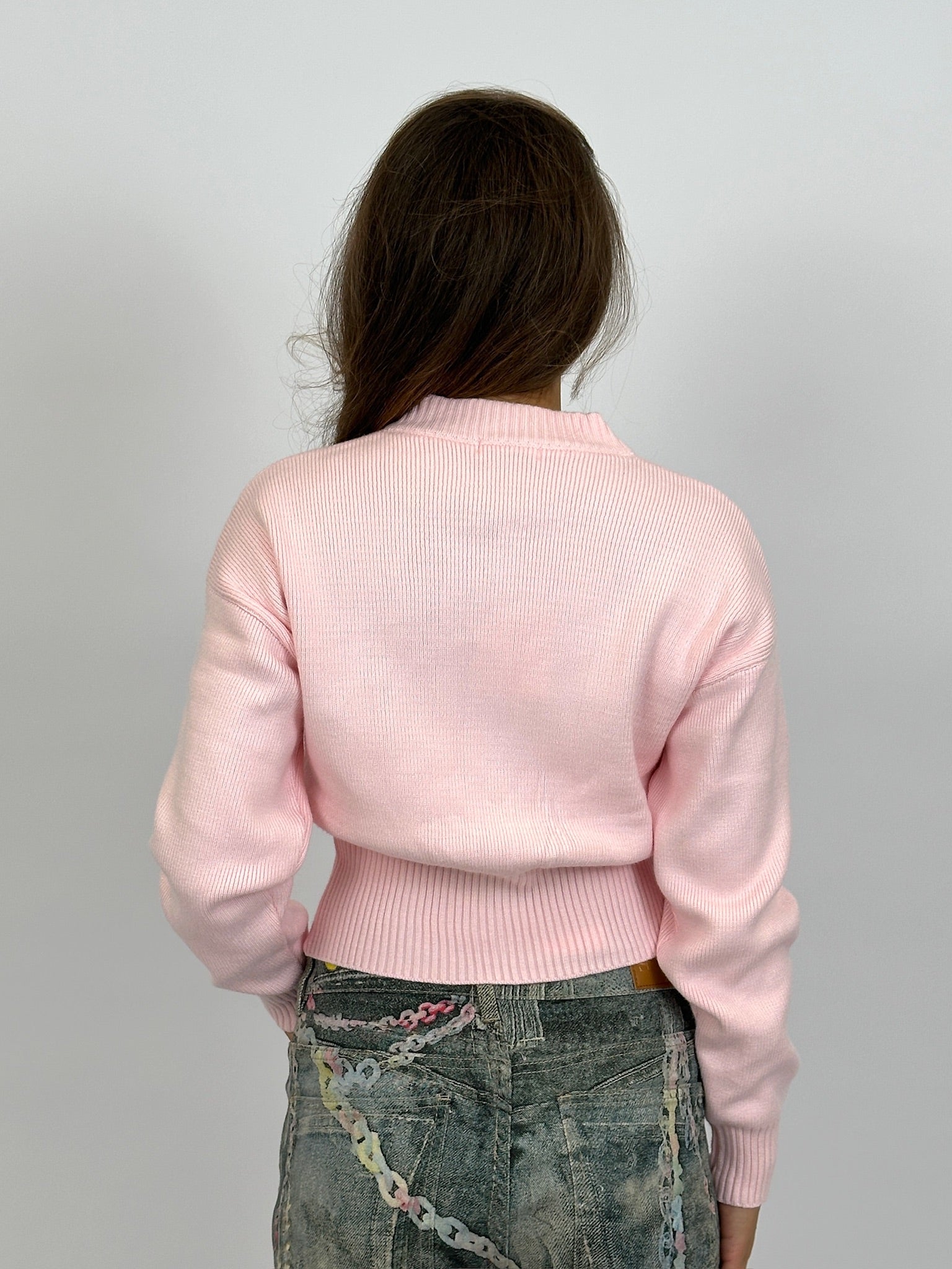 ZIP CARDIGAN PINK