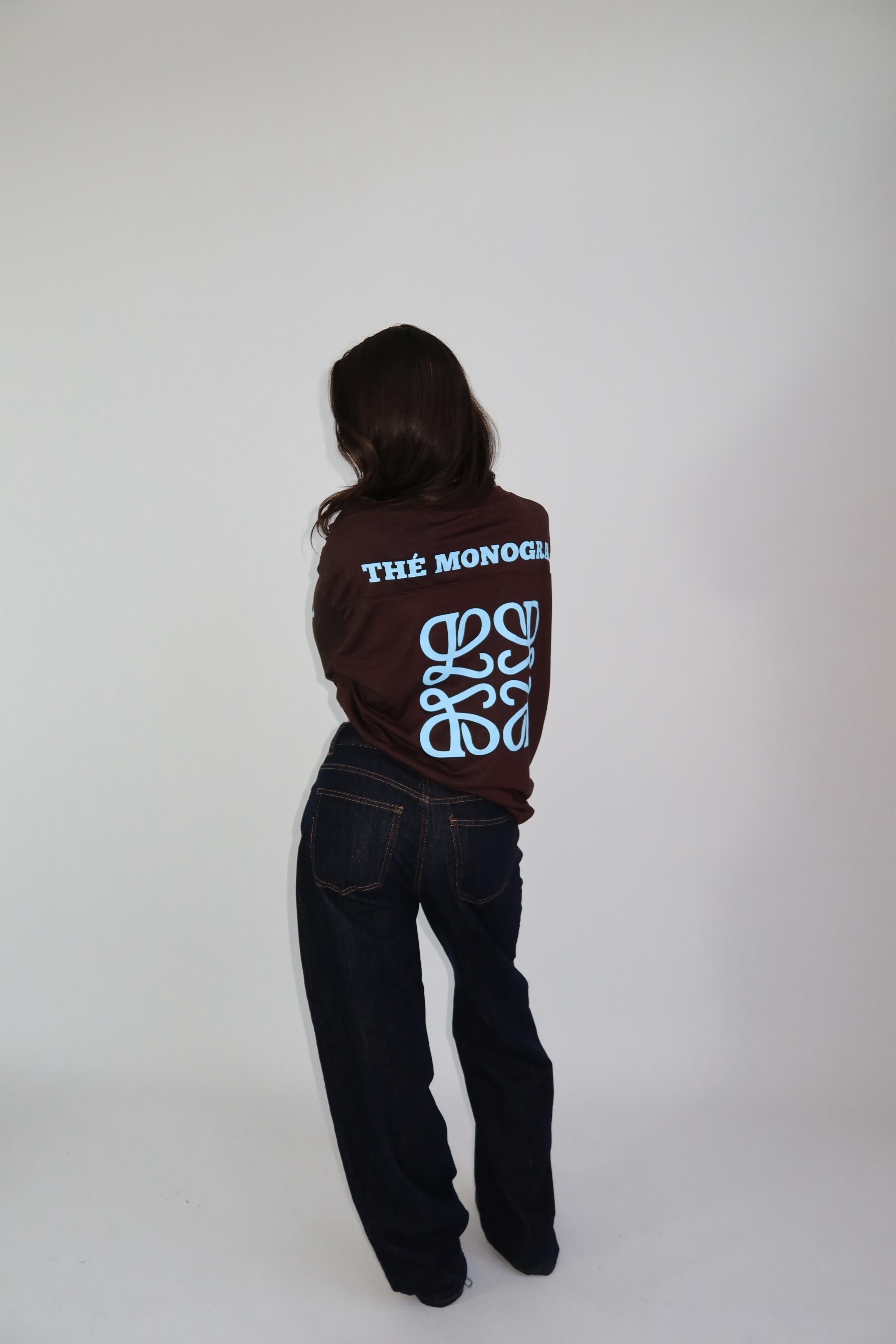 MONOGRAM LONGSLEEVE CHOCO/BLUE