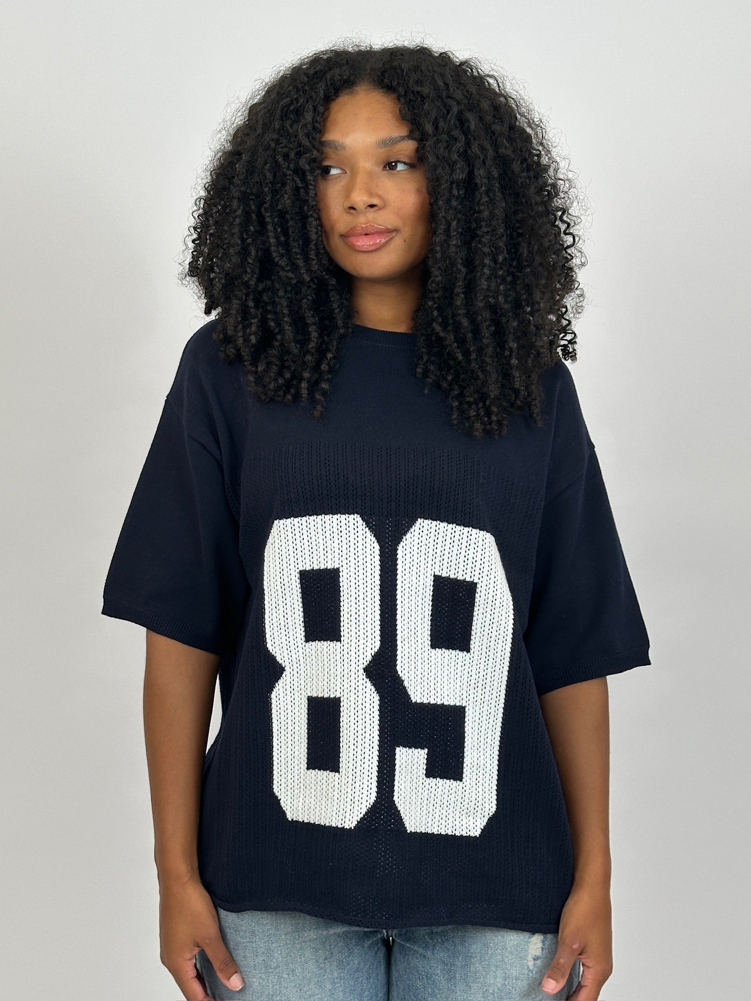 89 KNITTED JERSEY NAVY/WHITE
