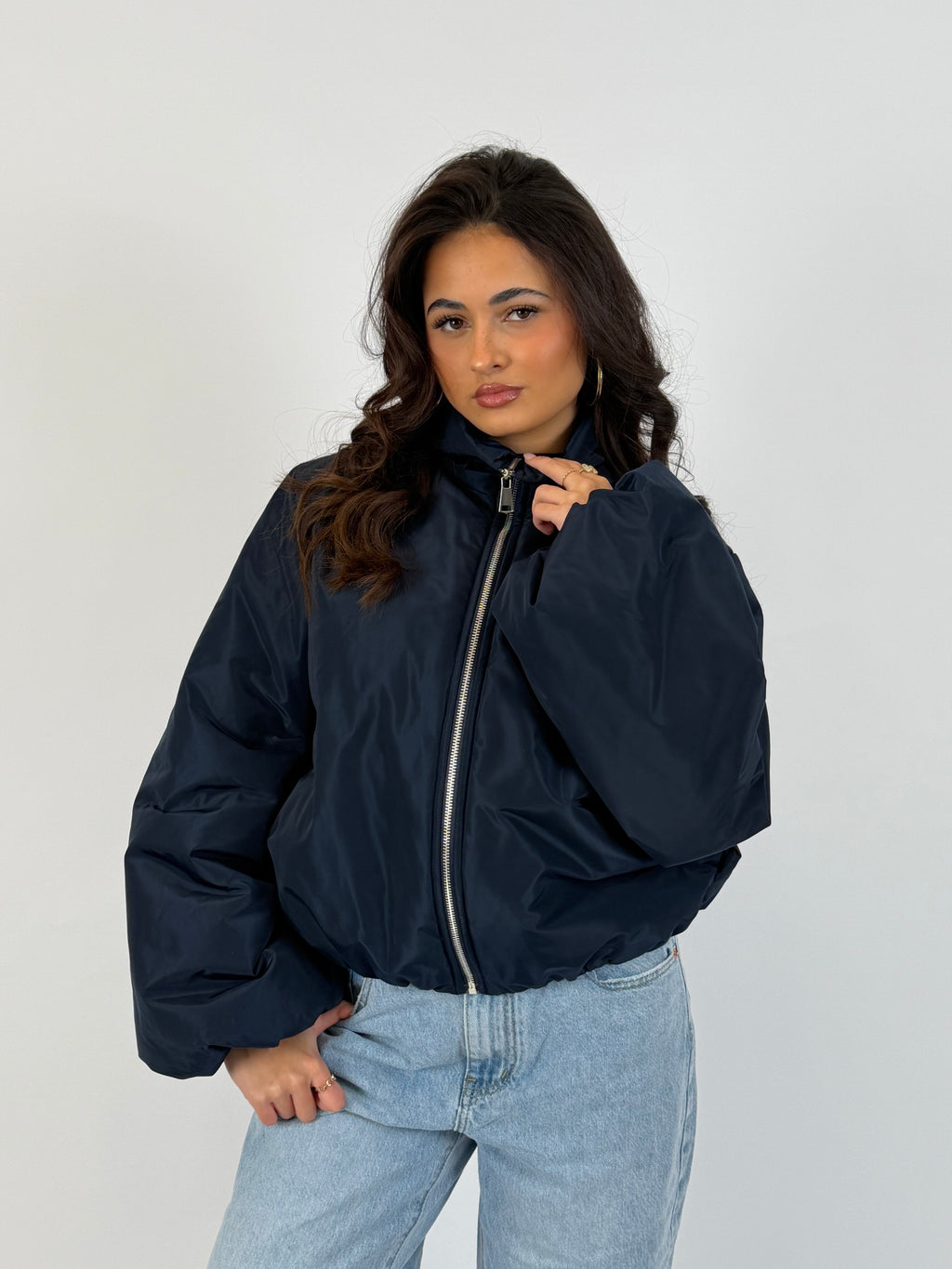 PUFFY BOMBER COAT NAVY
