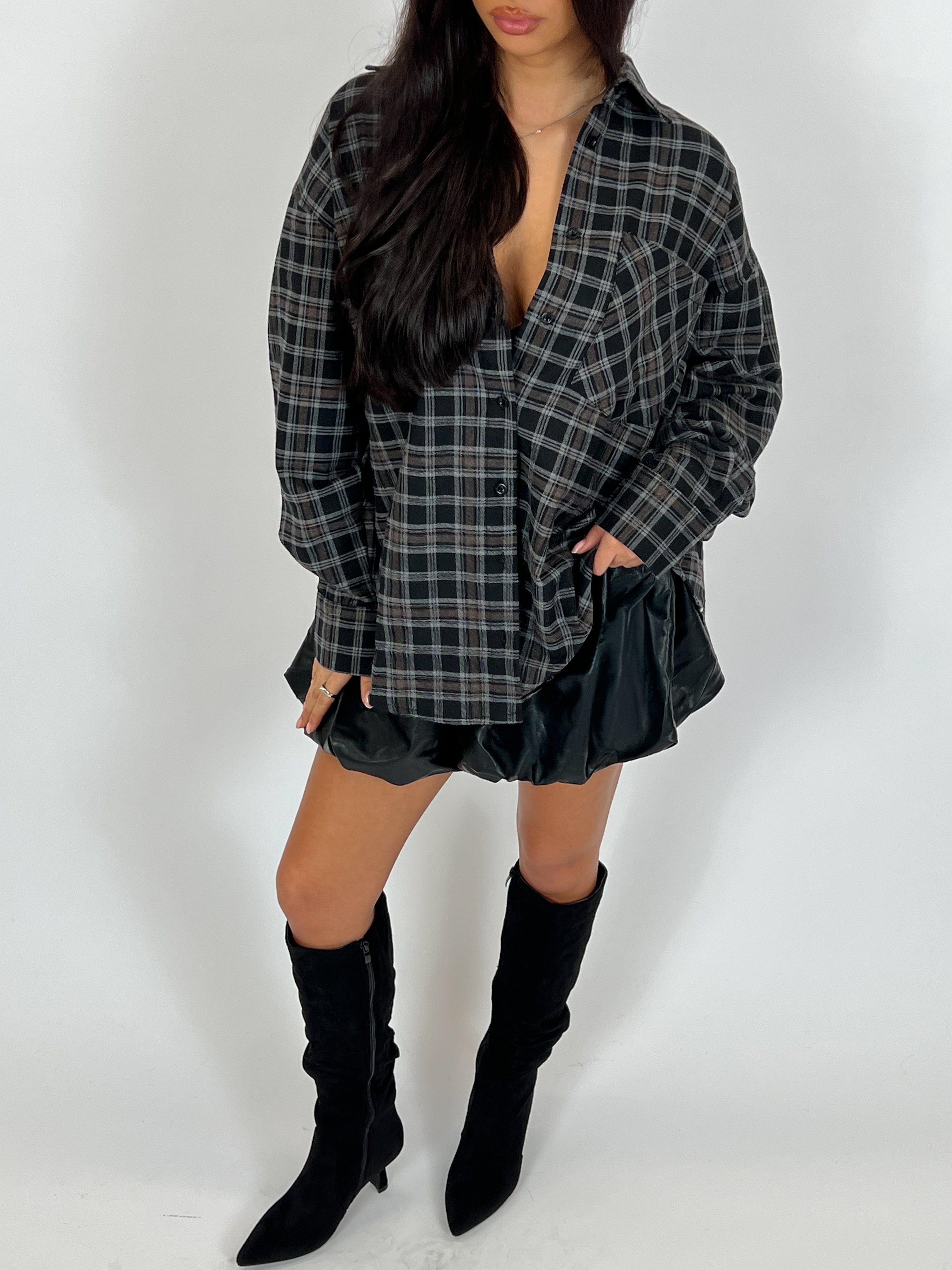 CHECKERED SHIRT BLACK/GREY