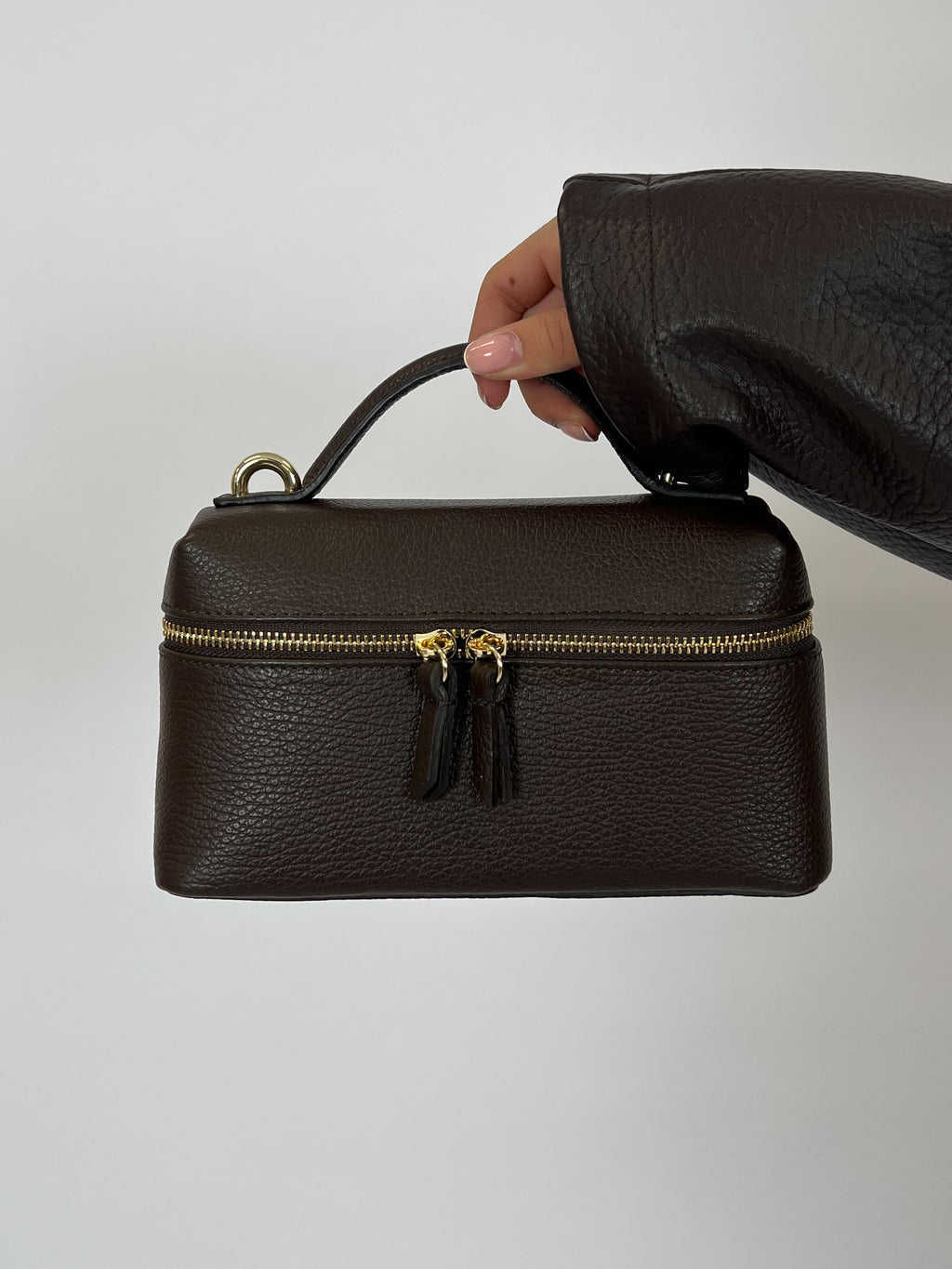 MILA REAL LEATHER BAG CHOCO