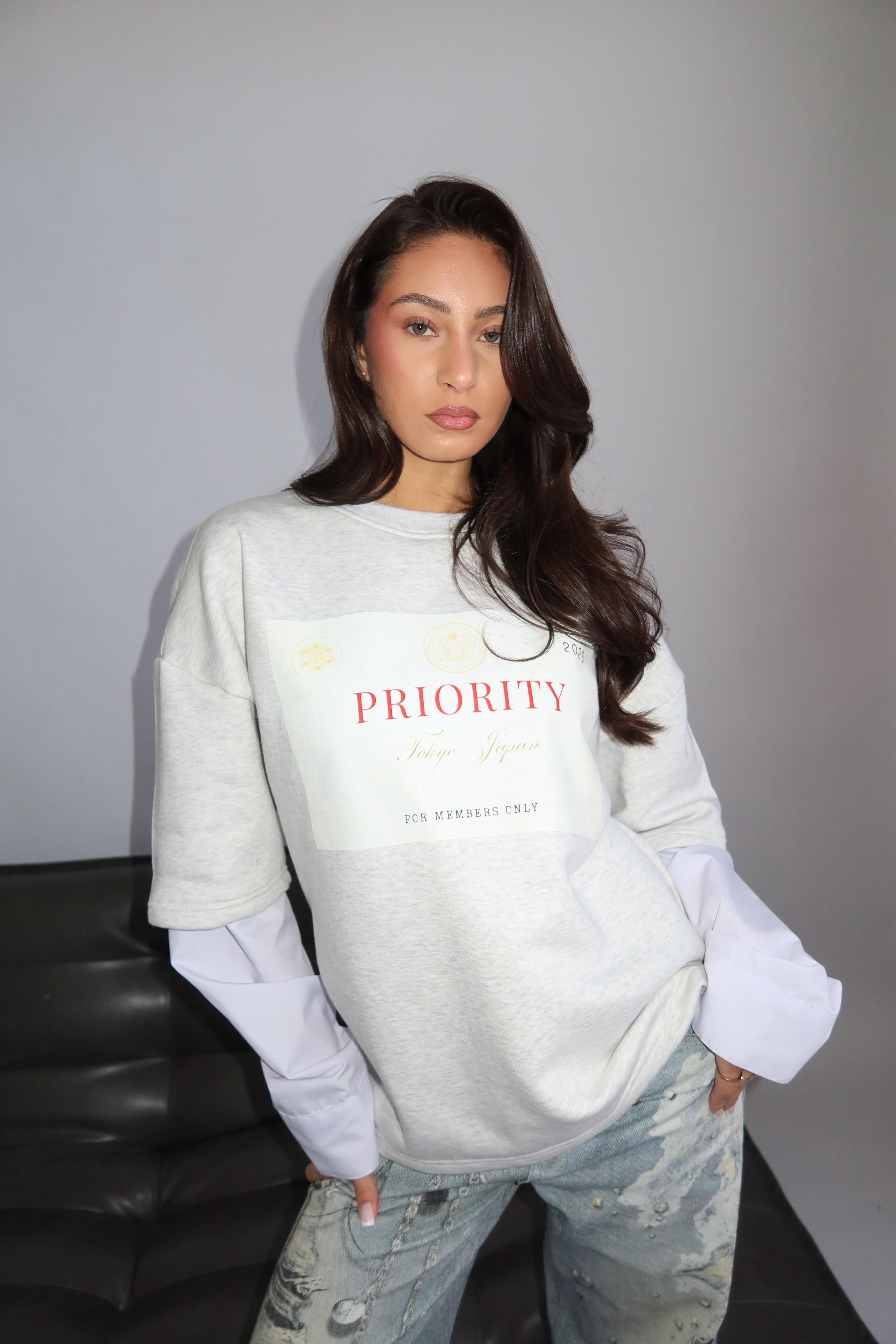 PRIORITY STUDIOS SWEAT LONGSLEEVE GREY
