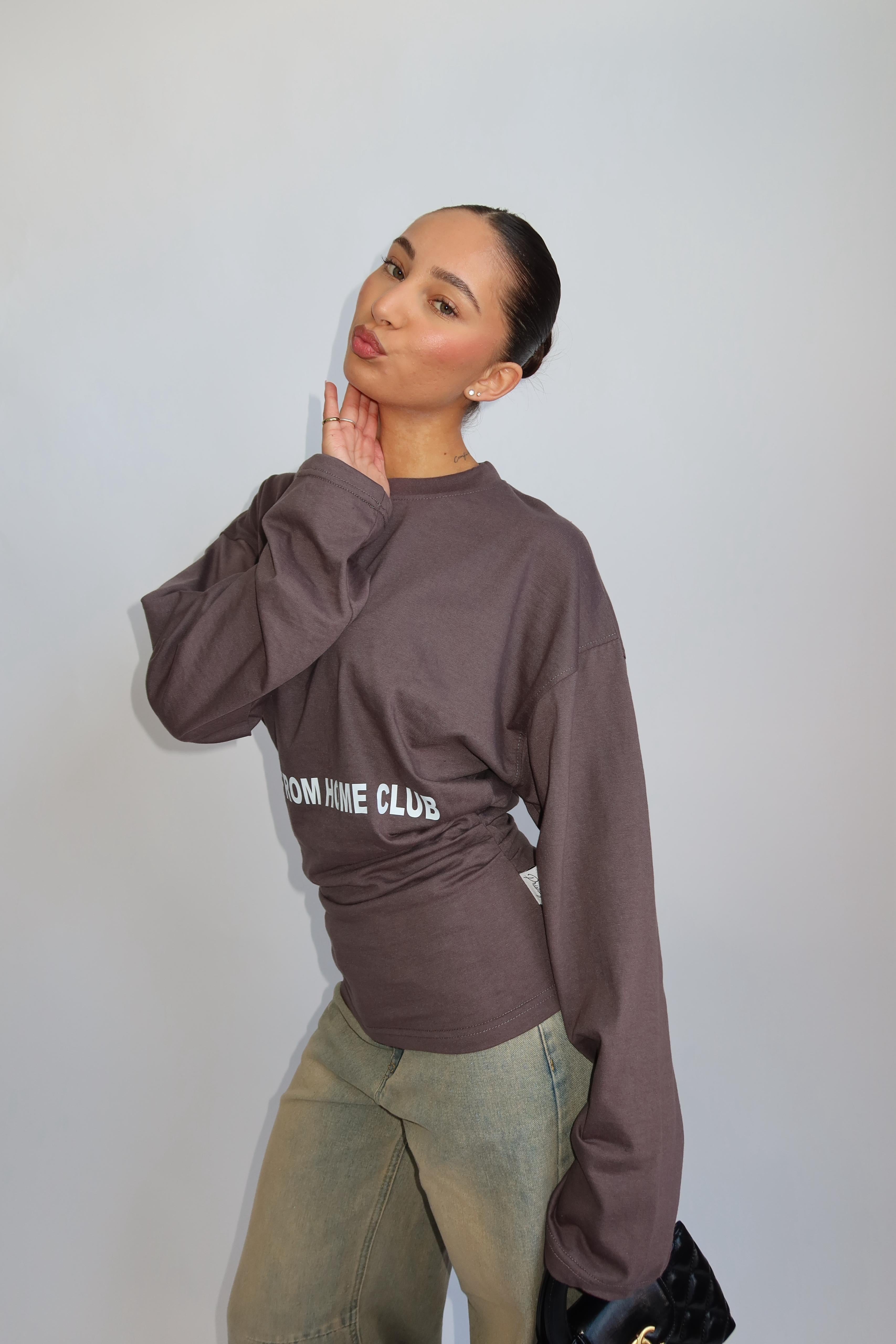 WORK FROM HOME SNATCHED LONGSLEEVE TAUPE