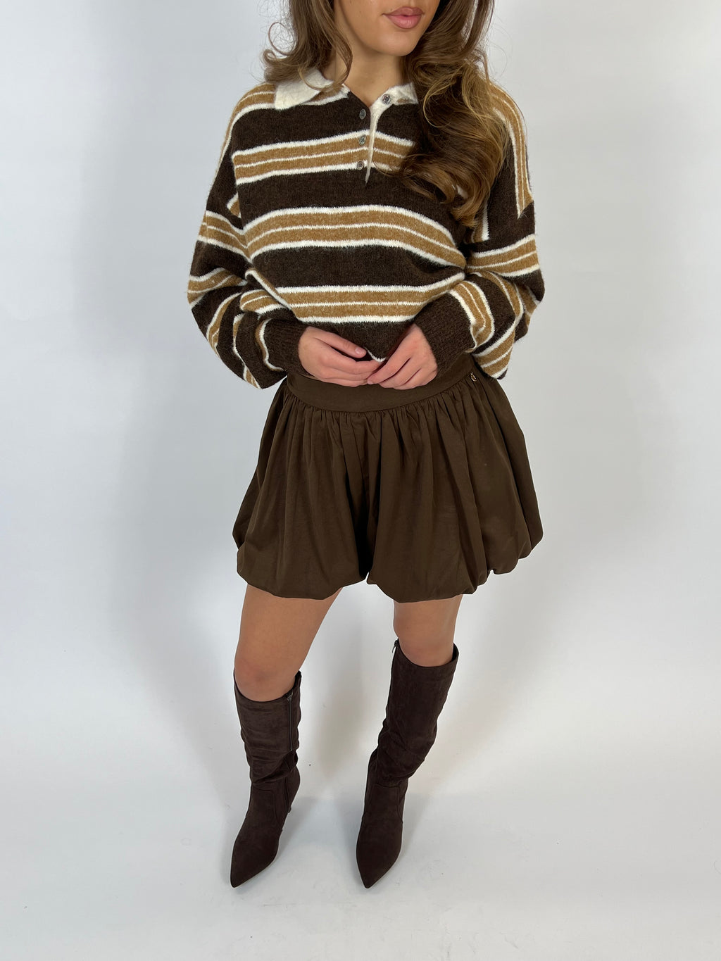 PREMIUM PUFFY SKORT BROWN