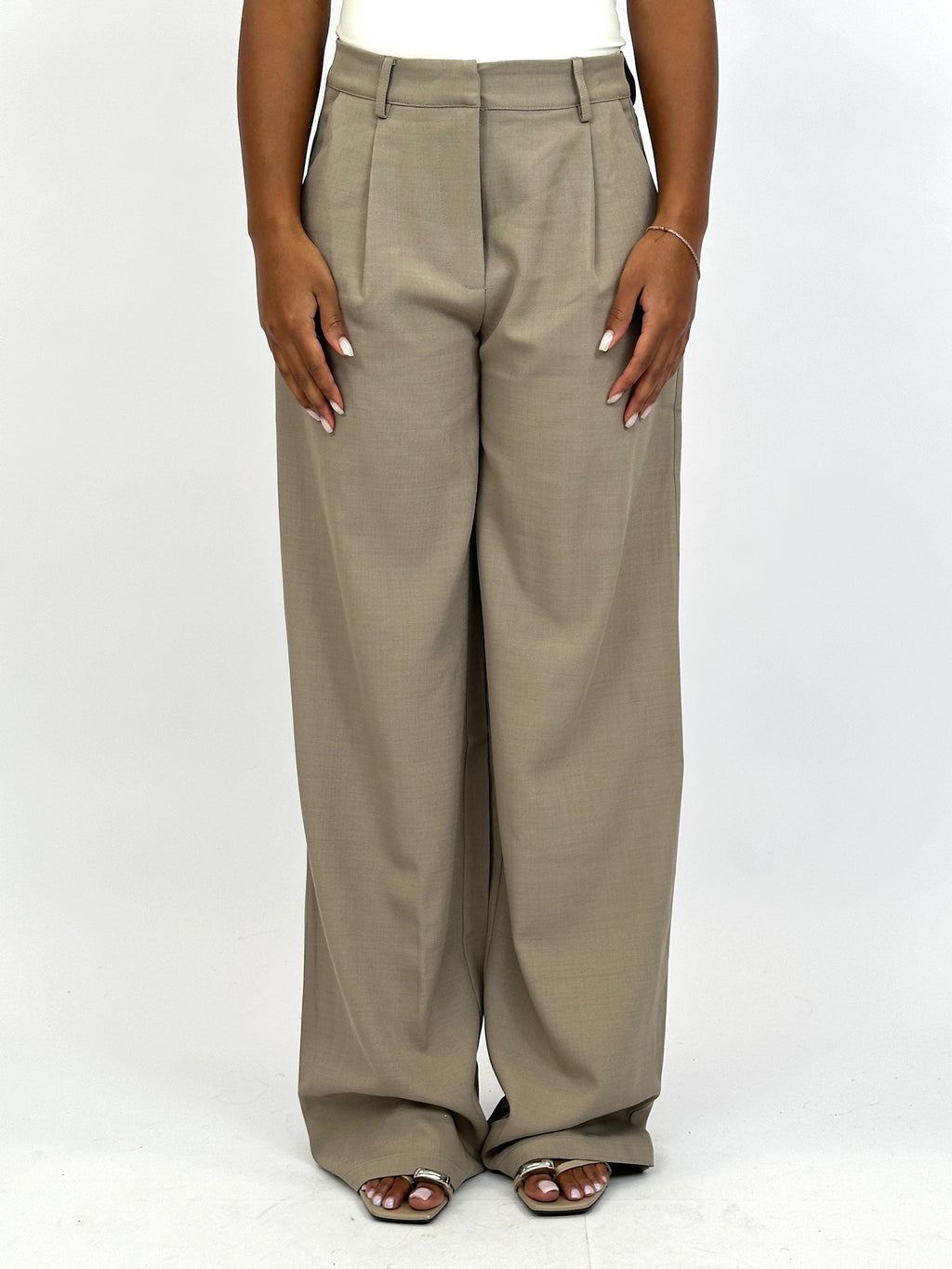 PERFECT MID WAIST PANTALON TAUPE