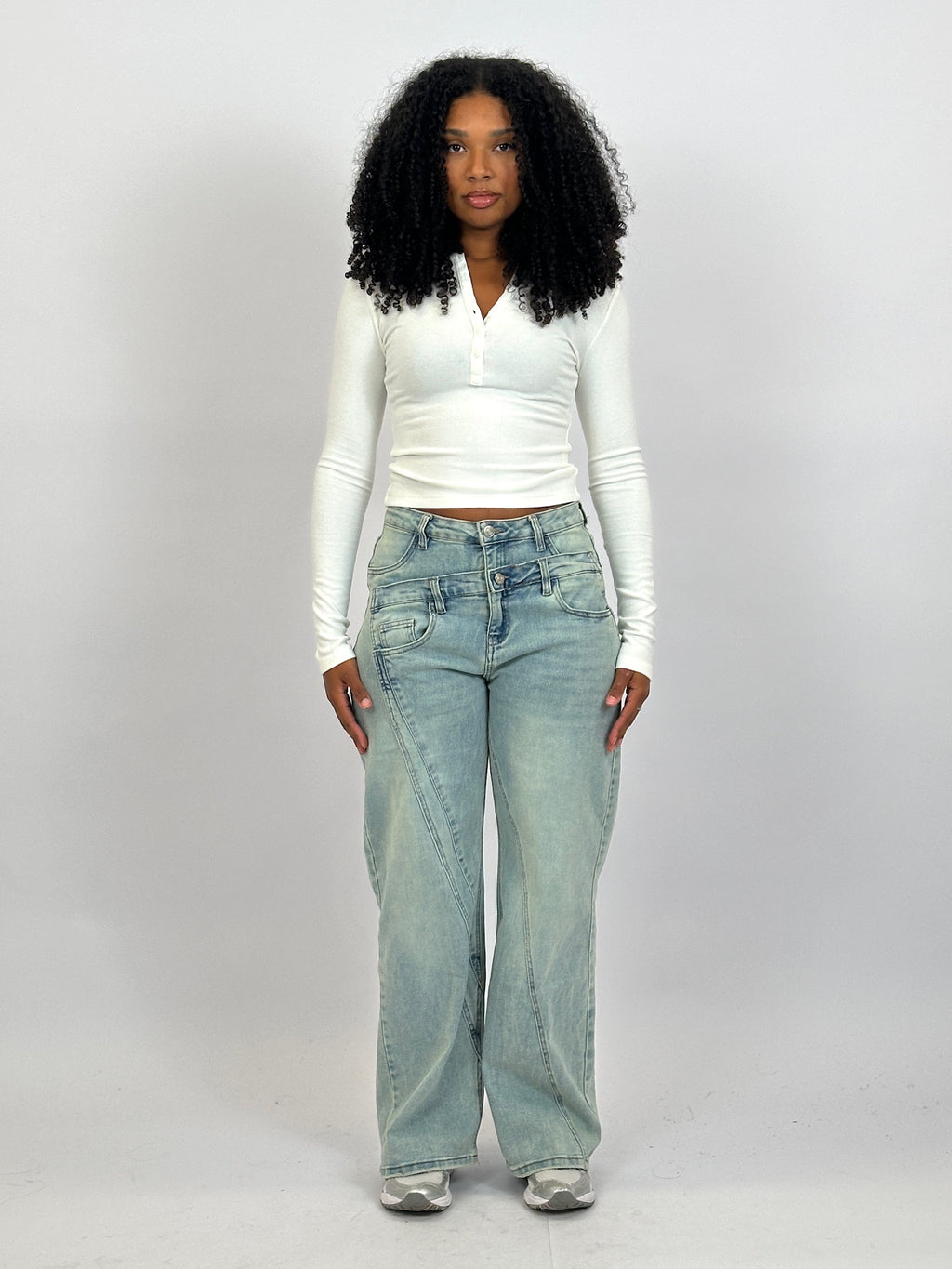DOUBLE WAIST STRETCH JEANS