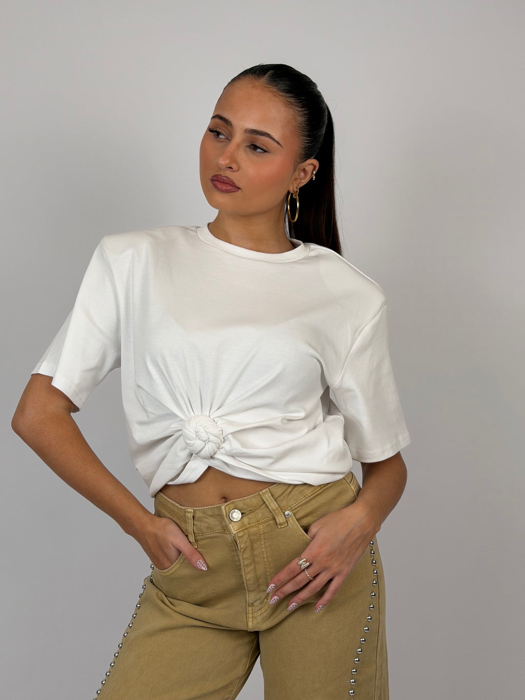 PADDED KNOT TEE WHITE