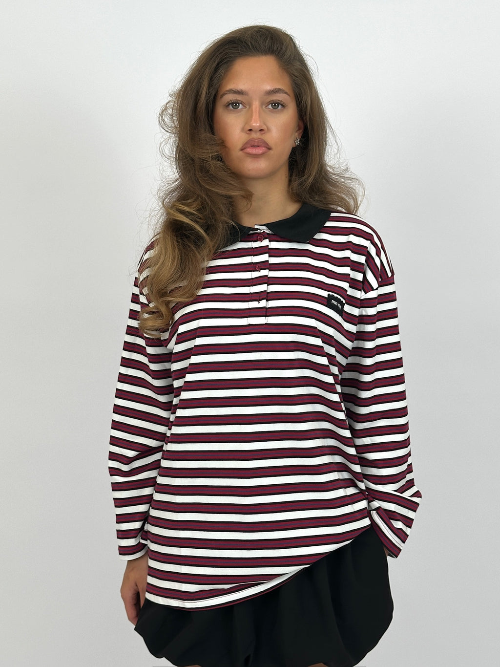 MIMI INSPIRED LONGSLEEVE BORDEAUX STRIPE