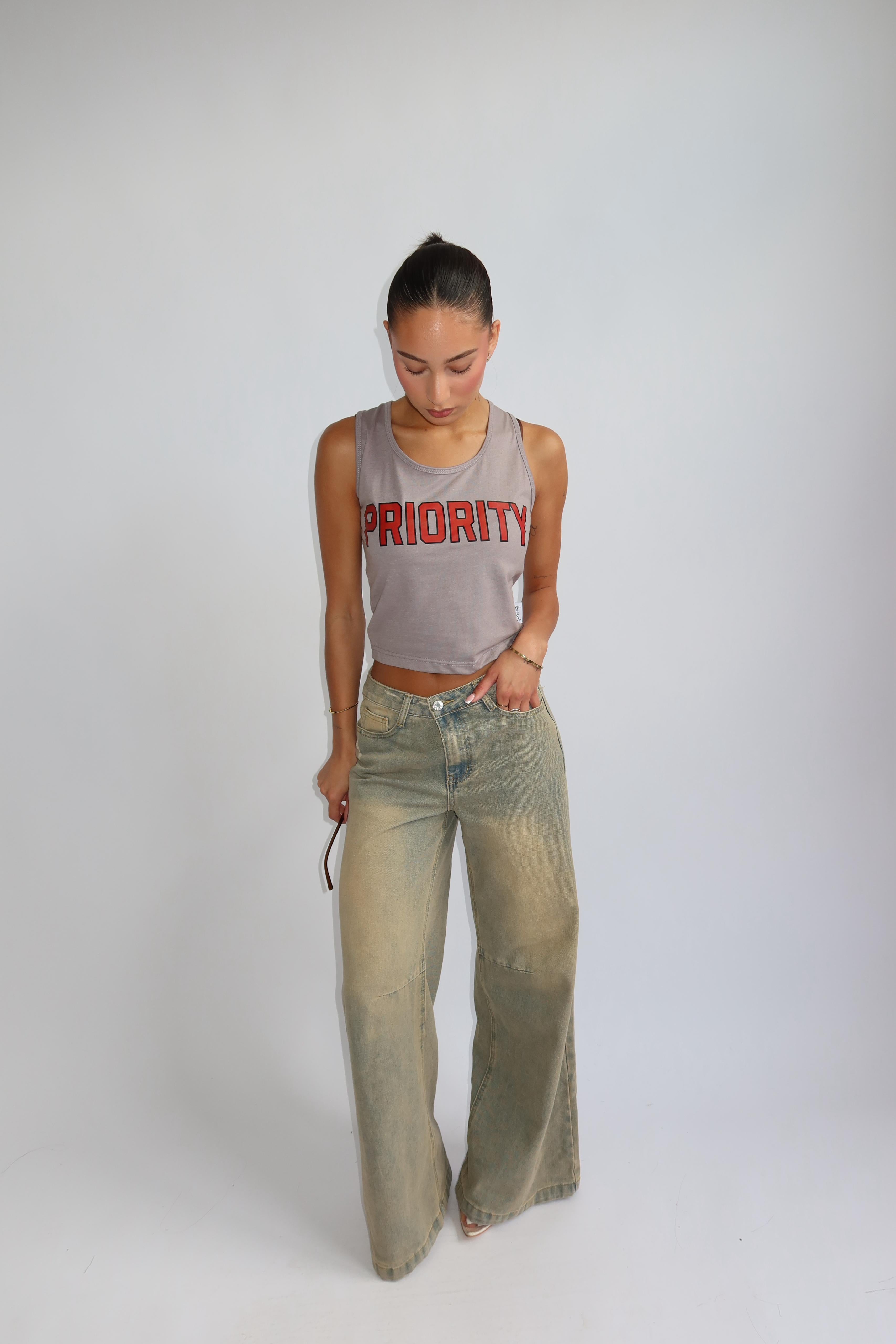 PRIORITY LOOSE TANK TAUPE