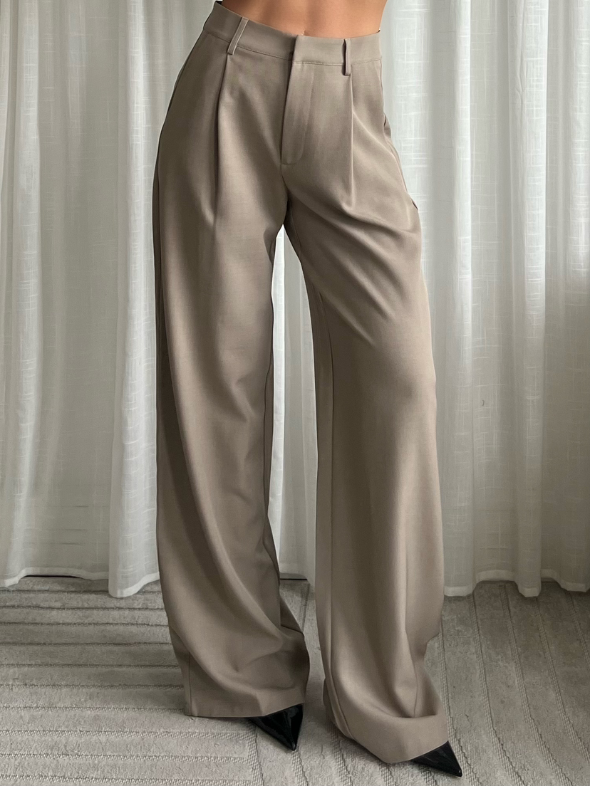 PERFECT MID WAIST PANTALON TAUPE