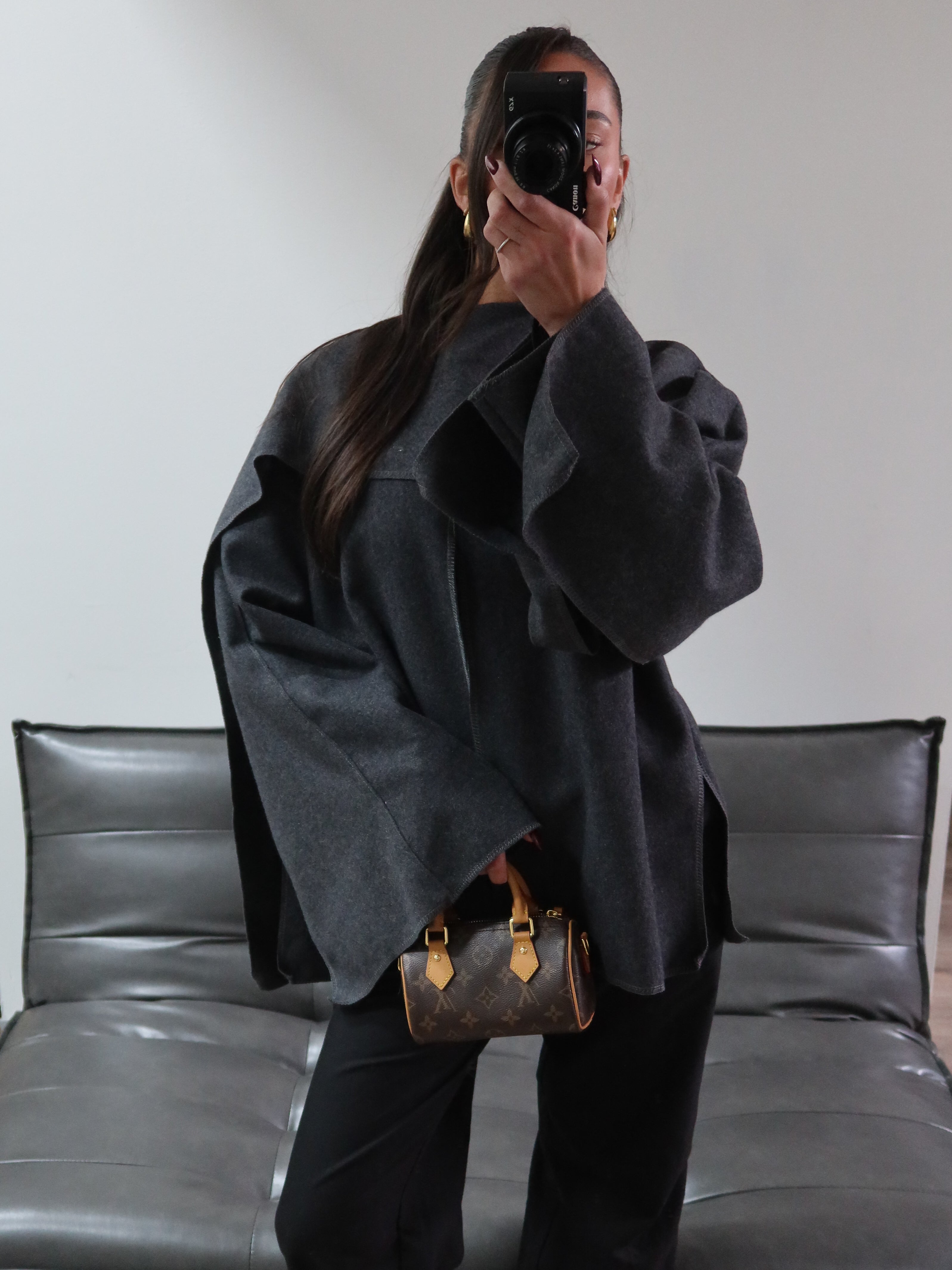 PREMIUM QUALITY SCARF JACKET GREY