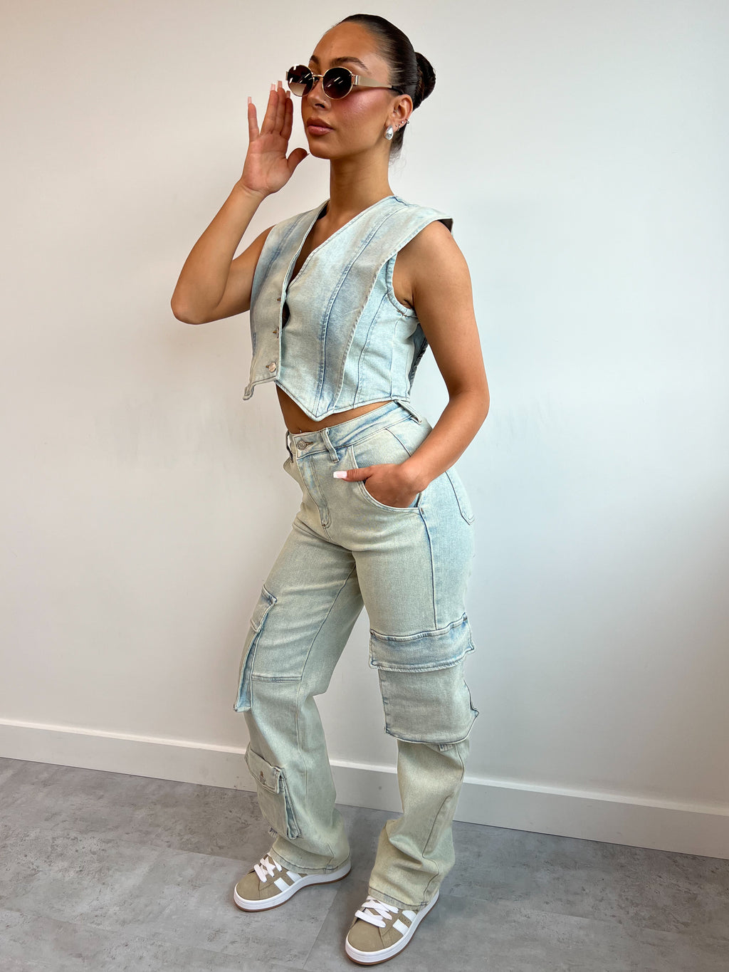 DENIM-KORSETT IN HELLWASCHUNG 091