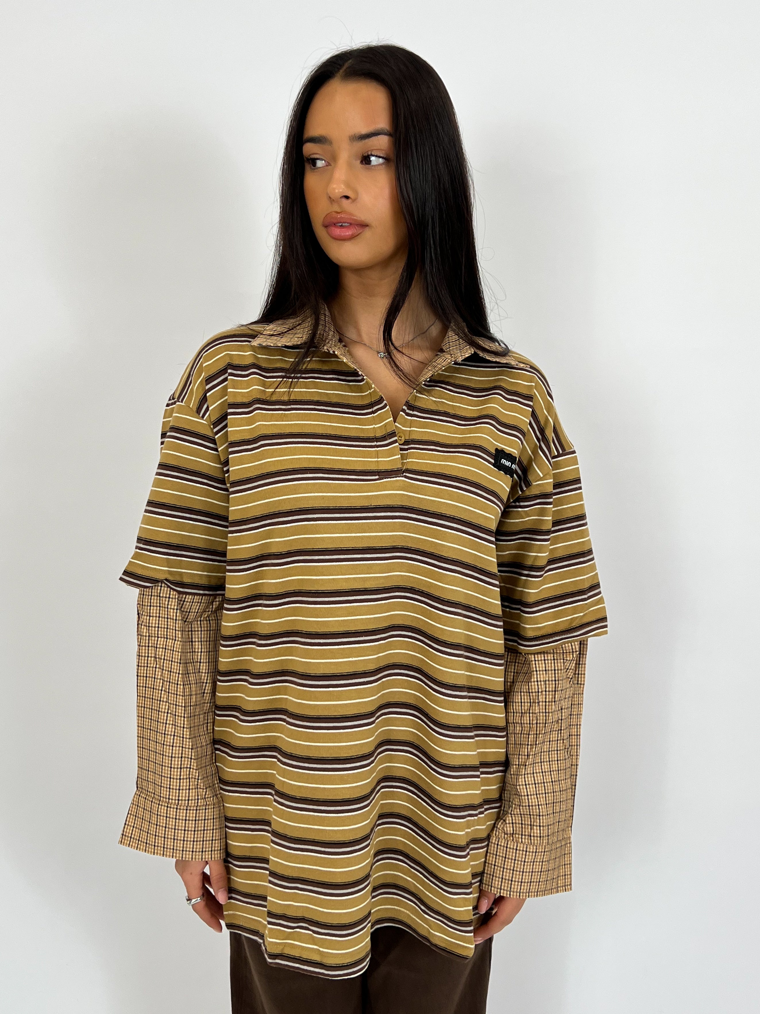 MIMI INSPIRED SHIRT LONGSLEEVE MUSTARD/CHECKS