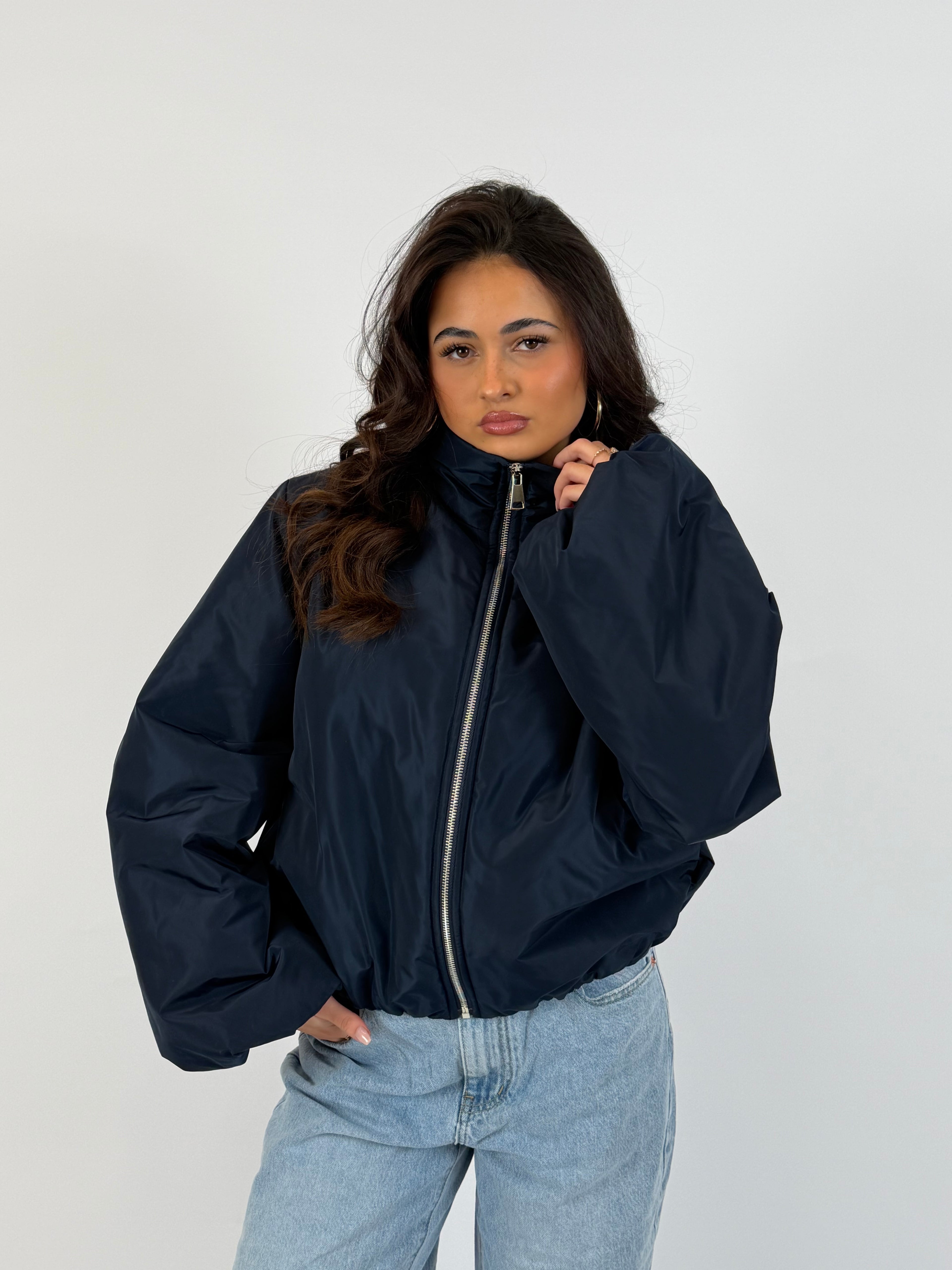 PUFFY BOMBER COAT NAVY