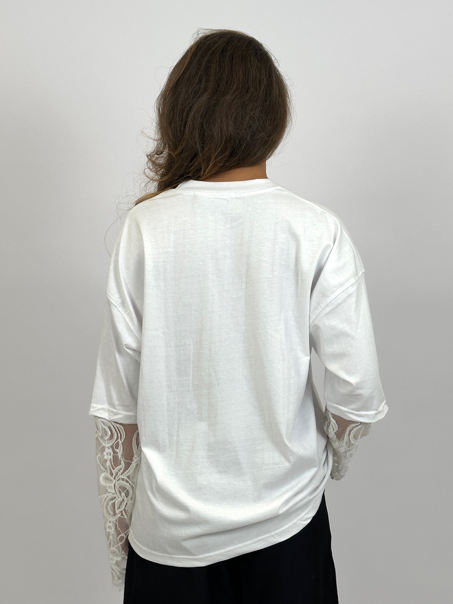 EXCLUSIVE LACE BRA TEE WHITE