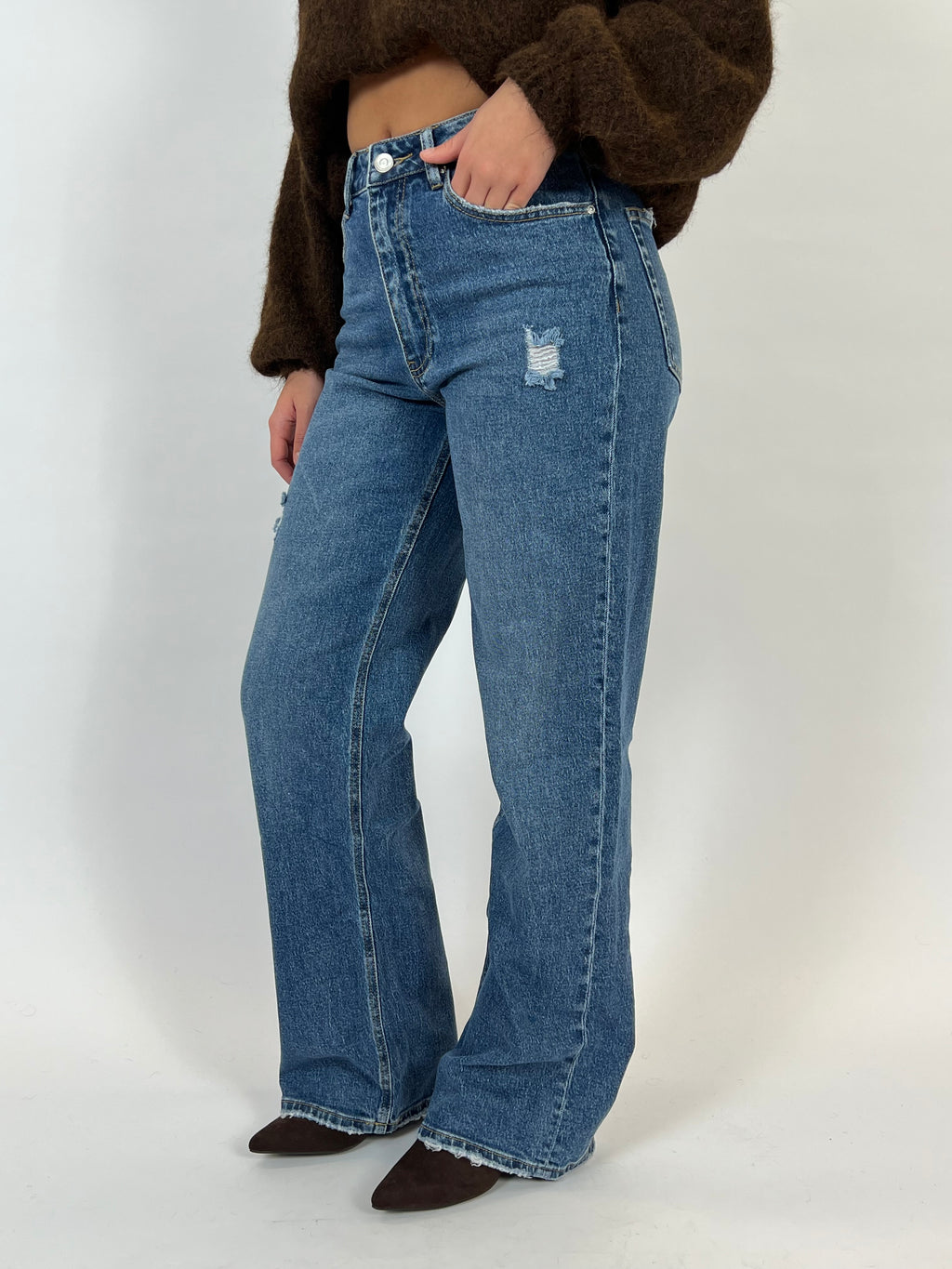 STRETCH STRAIGHT LEG MINI DISTRESS