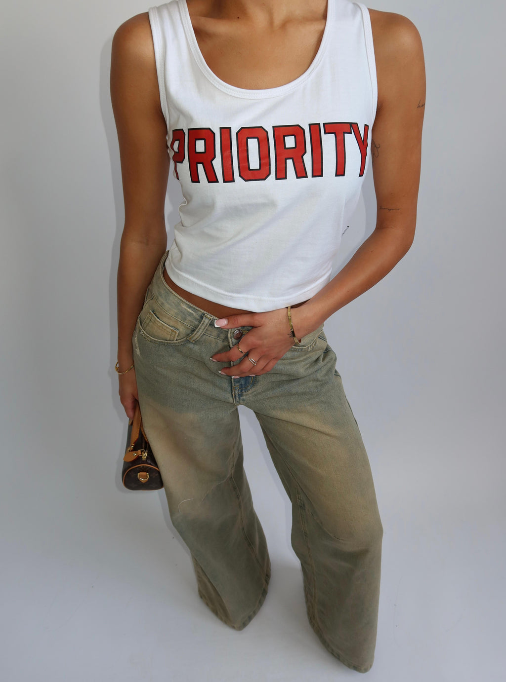 PRIORITY LOOSE TANK WHITE