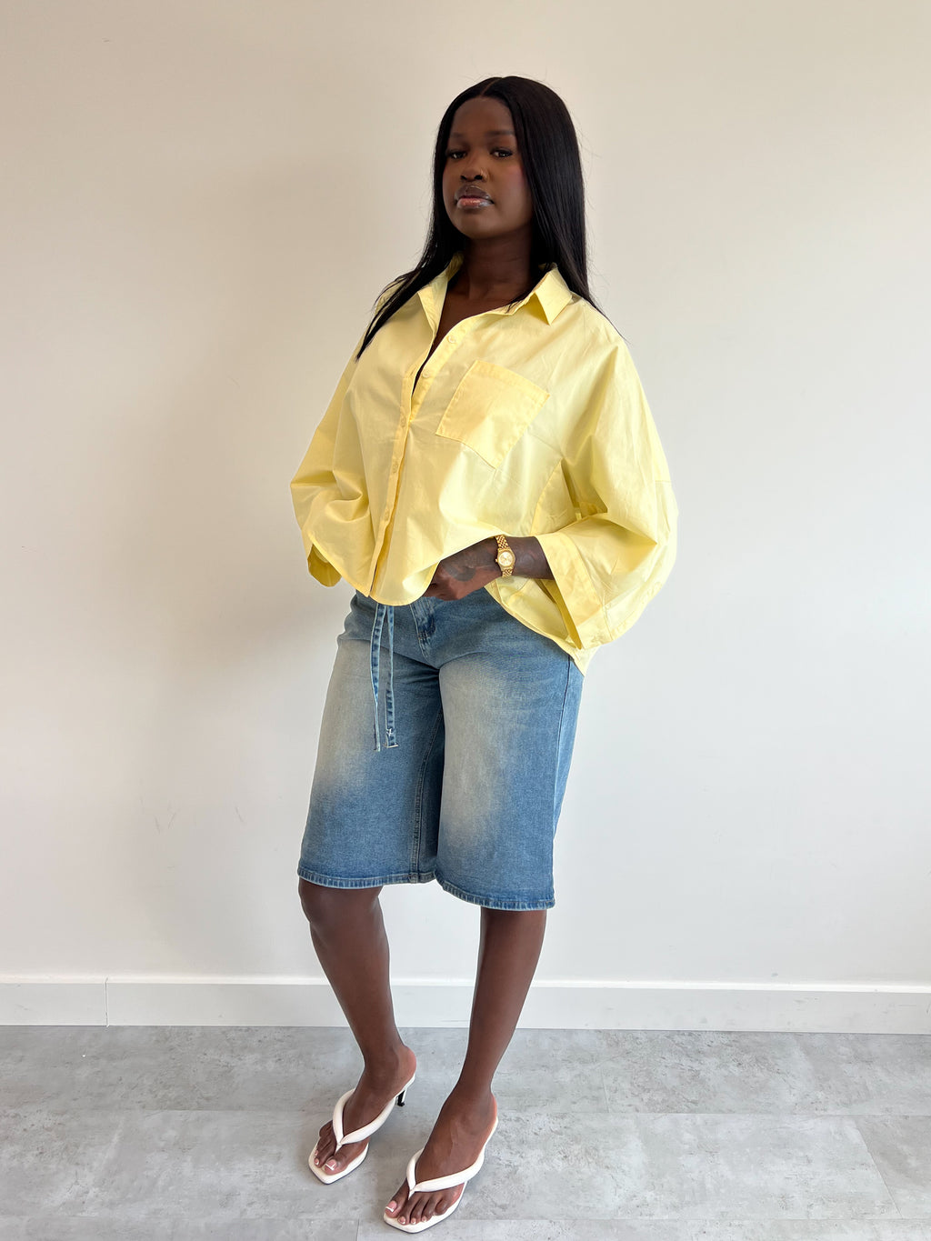 OVERSIZED POCKET SHIRT YELLOW
