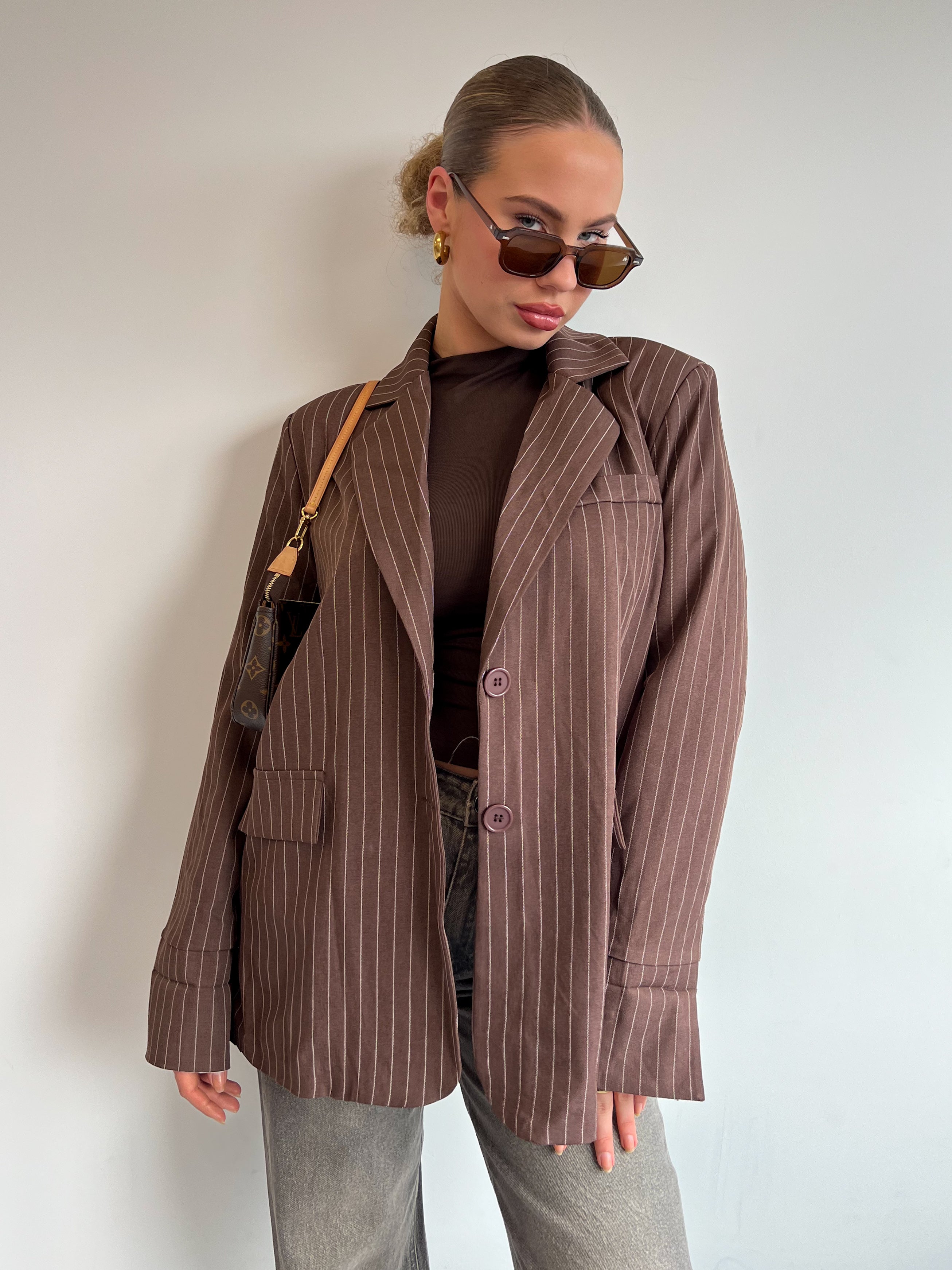 DAD BLAZER CHOCO STRIPE