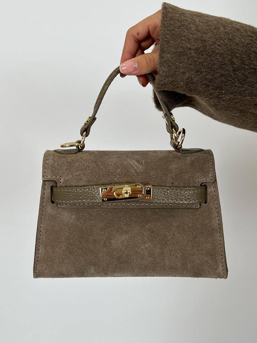 HERMY BAG SUÈDE TAUPE
