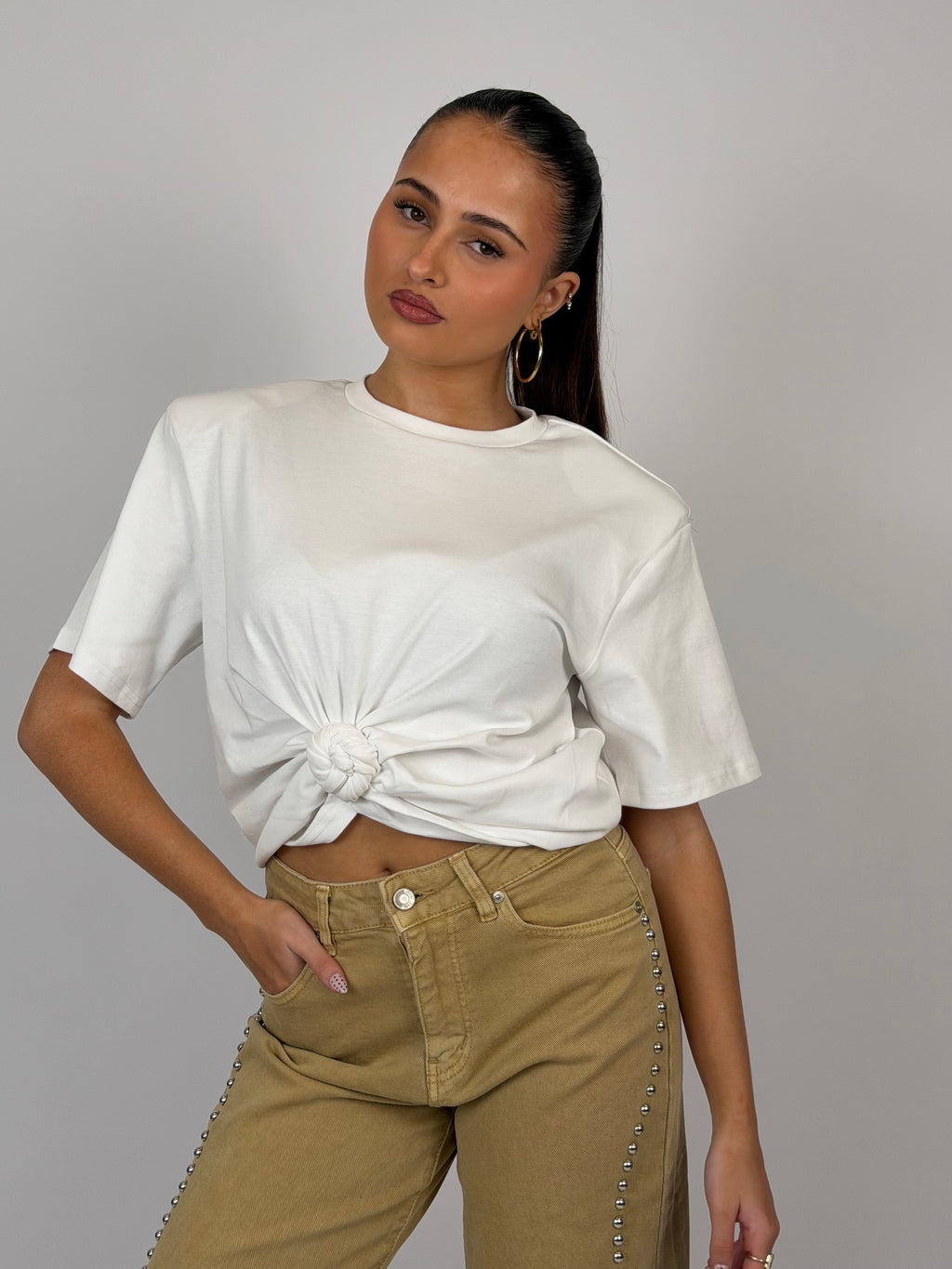 PADDED KNOT TEE WHITE