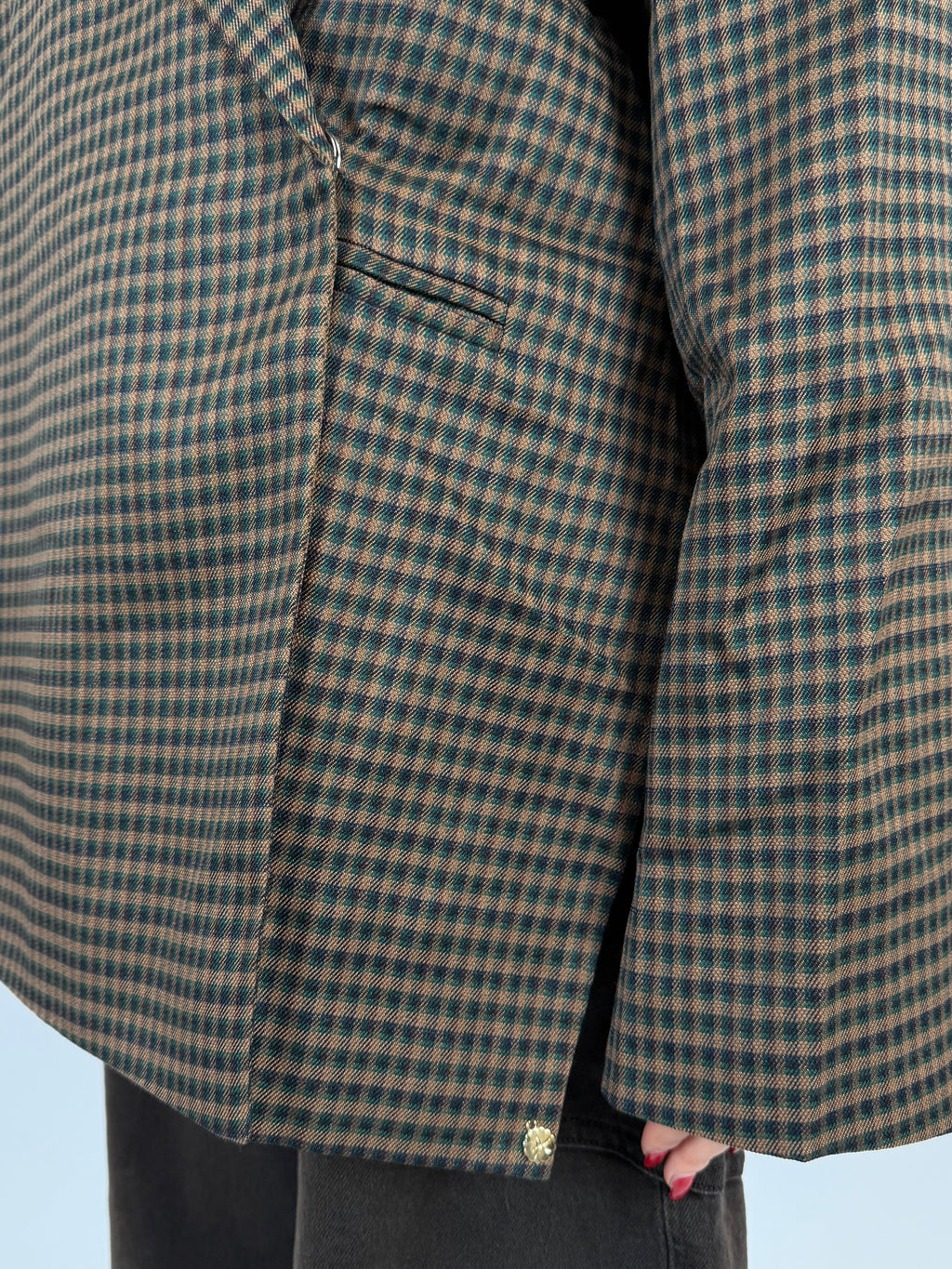 OVERSIZED BLOCKED DAD BLAZER CHOCO