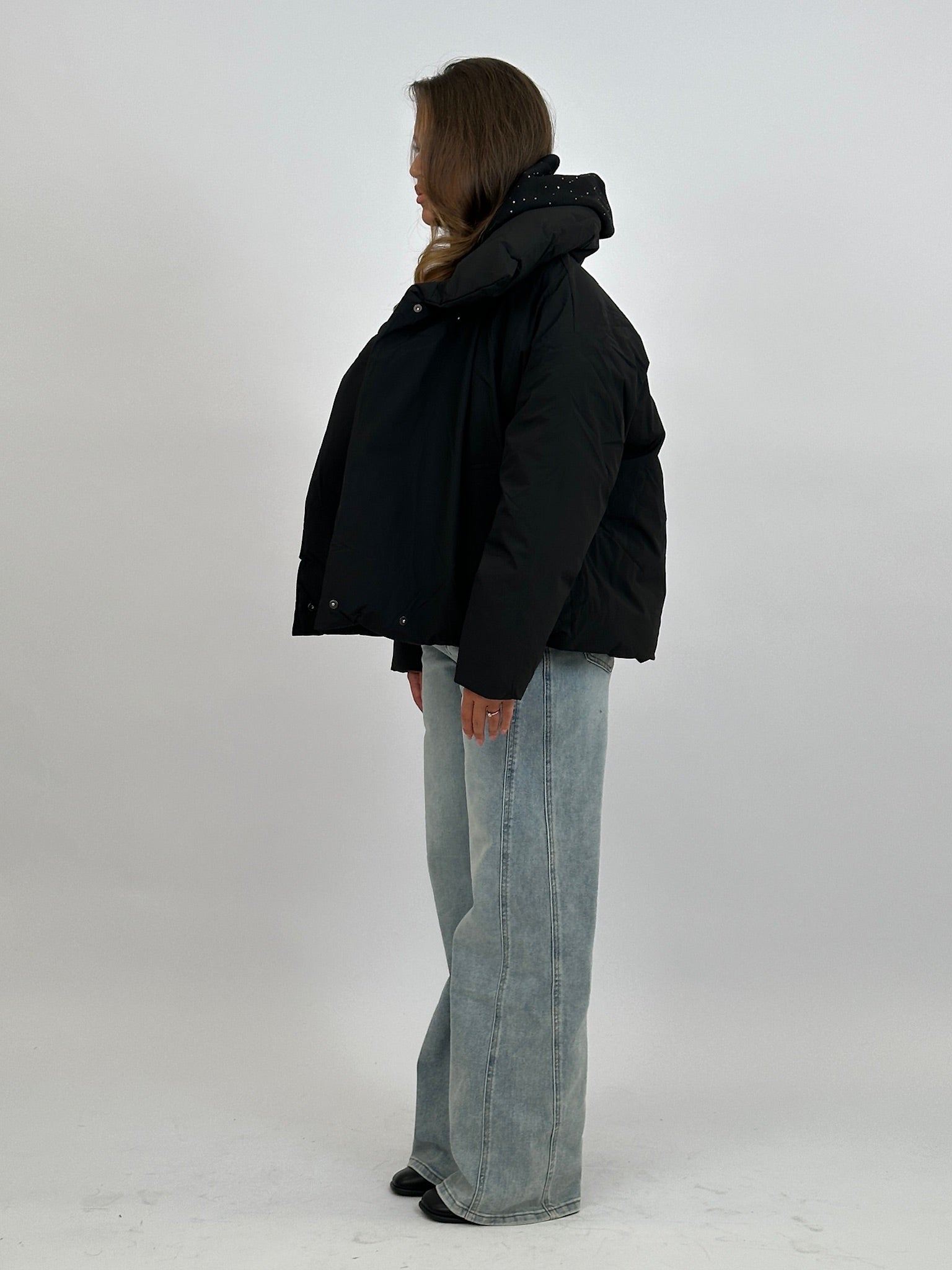 PREMIUM BIG COLLAR PUFFER BLACK