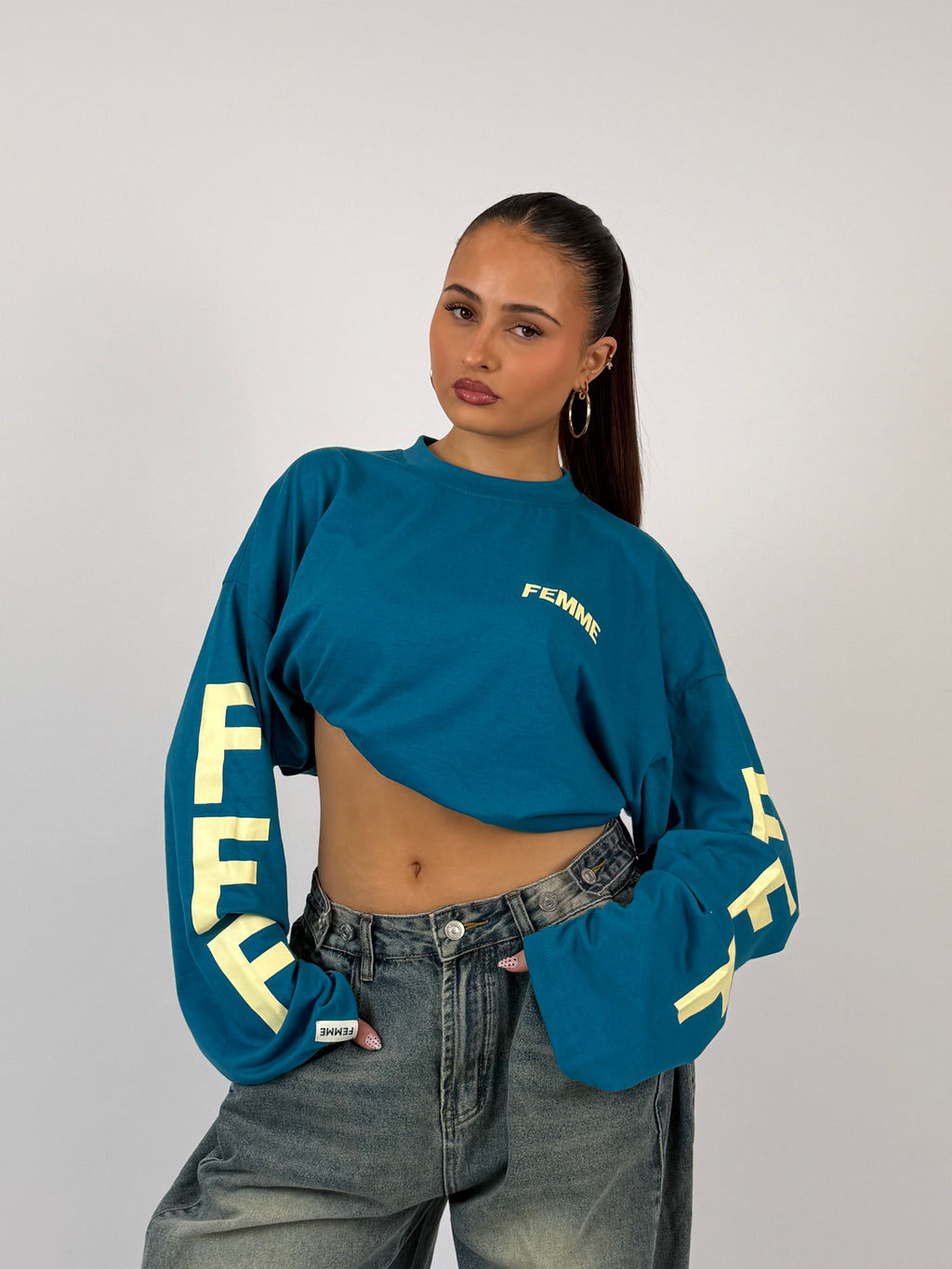 FFF LONGSLEEVE TEAL/BUTTERYELLOW