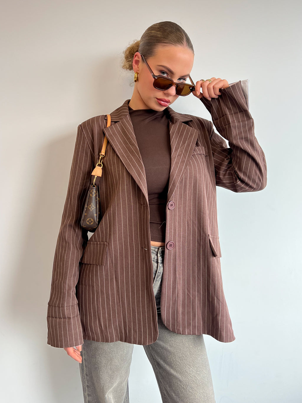 DAD BLAZER CHOCO STRIPE