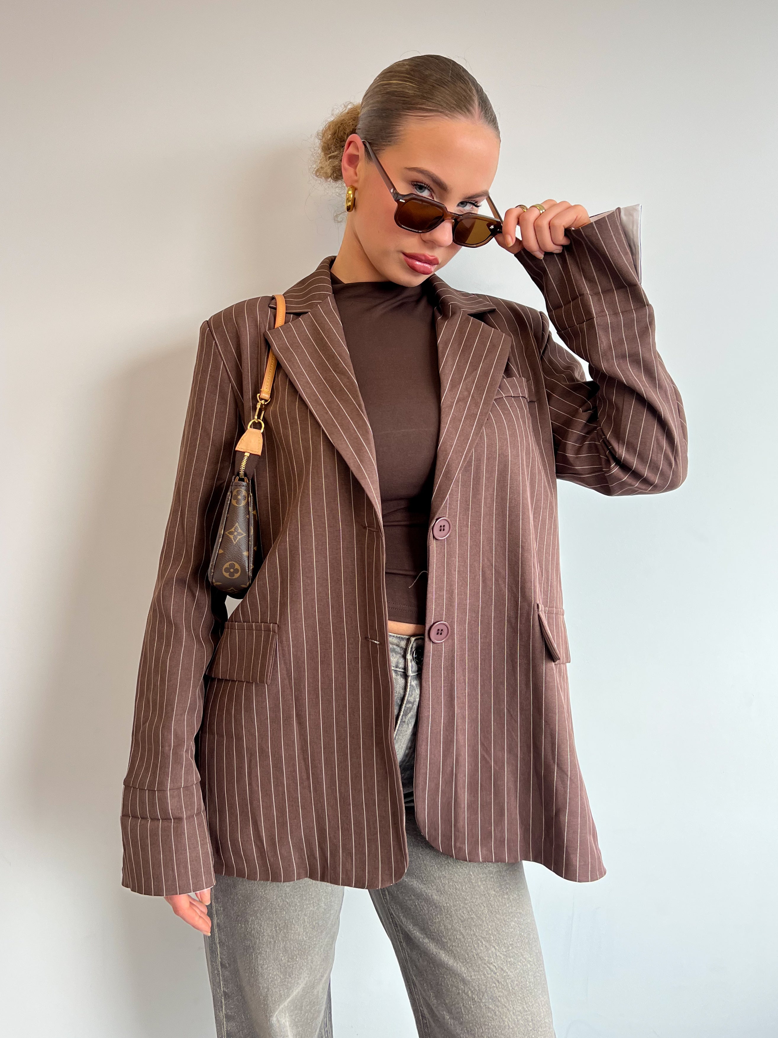 DAD BLAZER CHOCO STRIPE