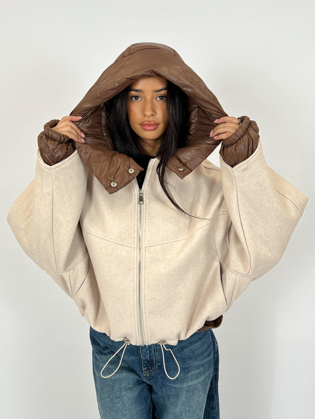 DINA PUFFER BEIGE/BROWN