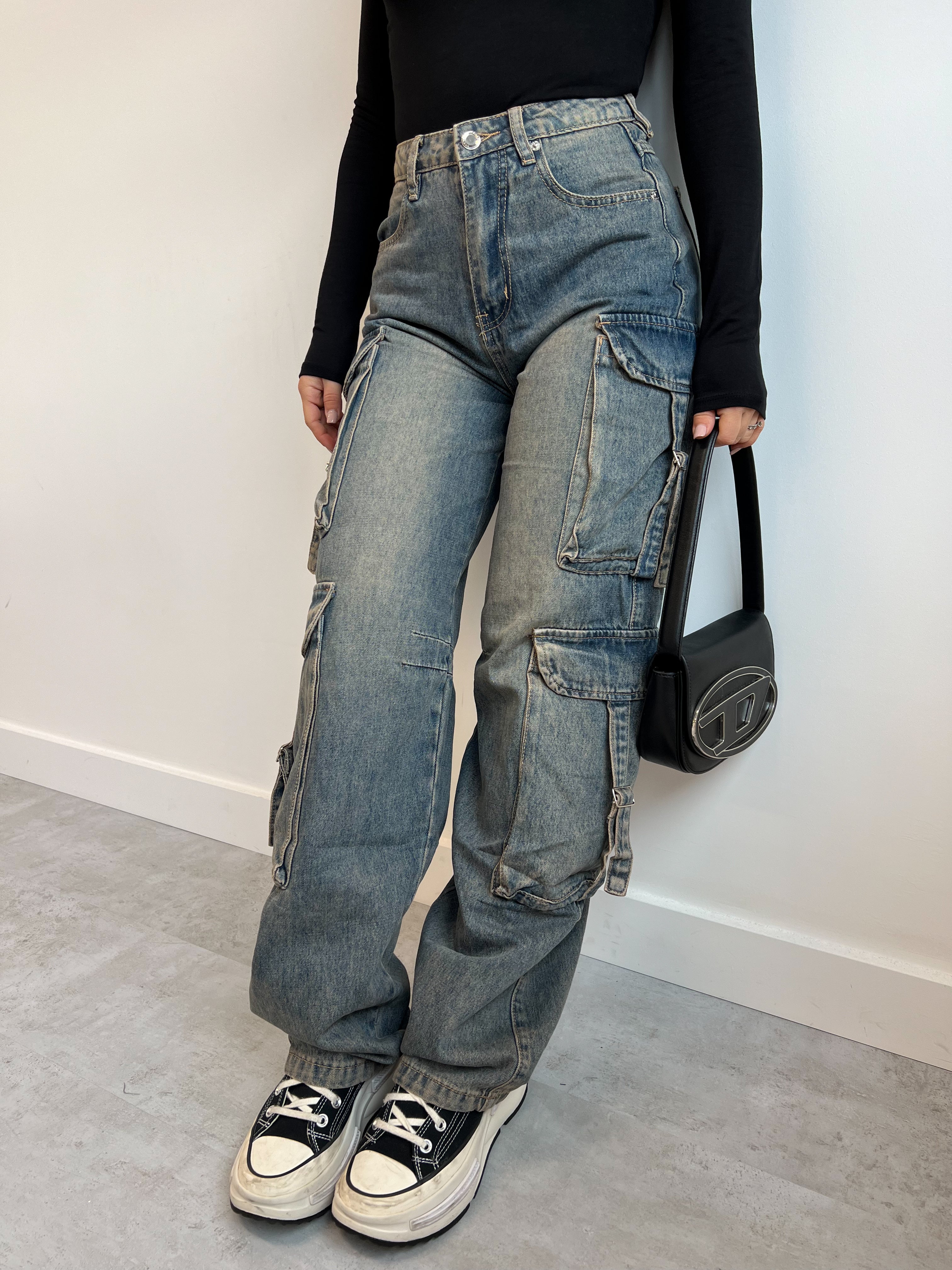 VINTAGE WASH CARGO MIT DOPPELTASCHE