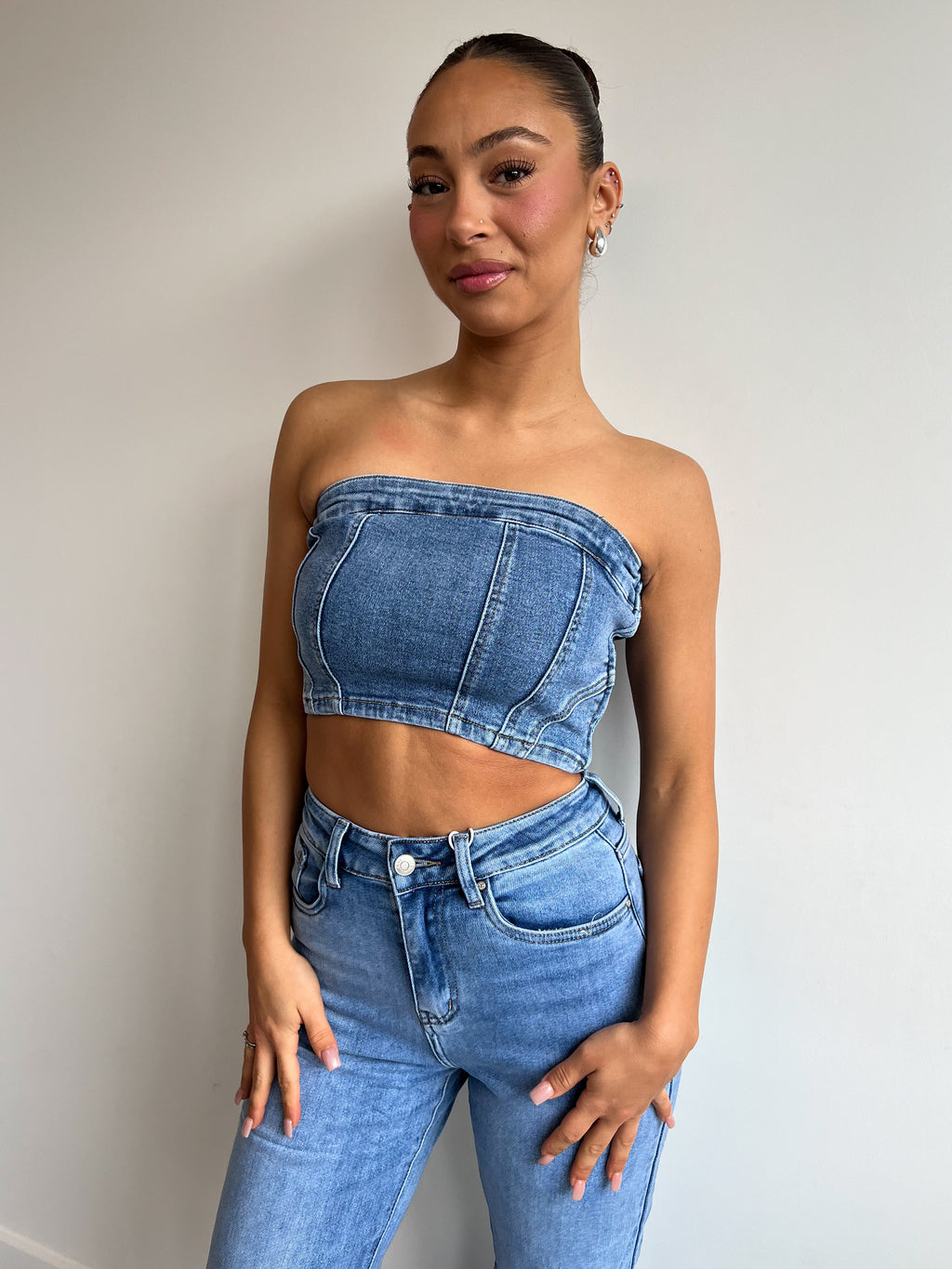 STRETCH DENIM CORSET 651